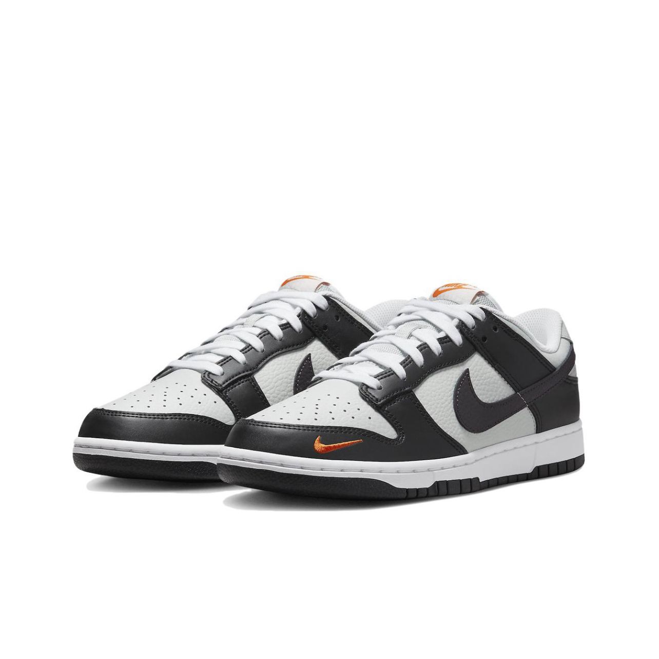 Nike Dunk Low Black Total Orange Mini Swoosh FN7808 001 DS