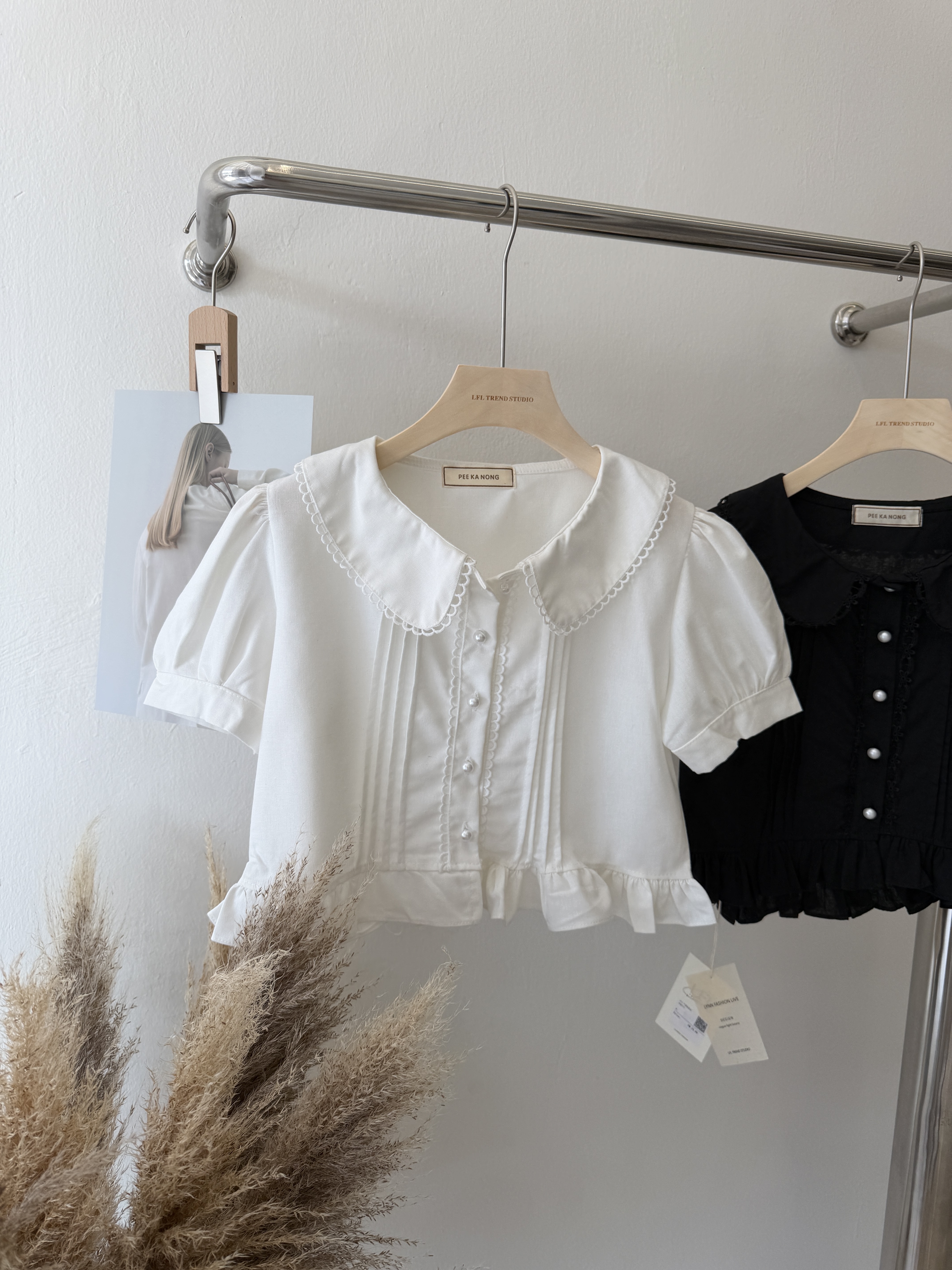 6531 气质甜美泡泡袖衬衫