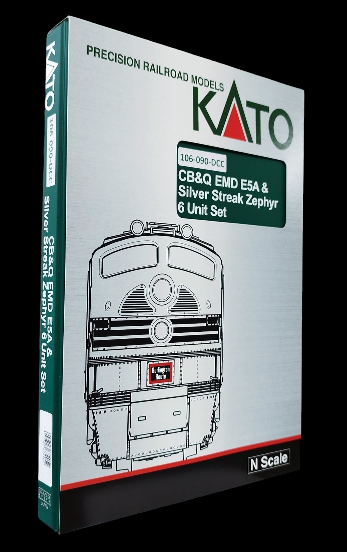 CB&Q E5A & Silver Streak Zephyr Kato「銀閃輕風號」6節套DCC+Analog 數碼/模擬雙模式