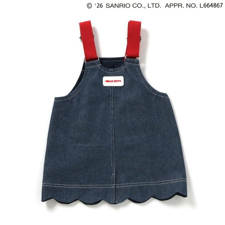 🇯🇵預訂 日本直送🇯🇵Apres les cours x Sanrio系列愛心人物刺繡袋鼠口袋牛仔吊帶裙