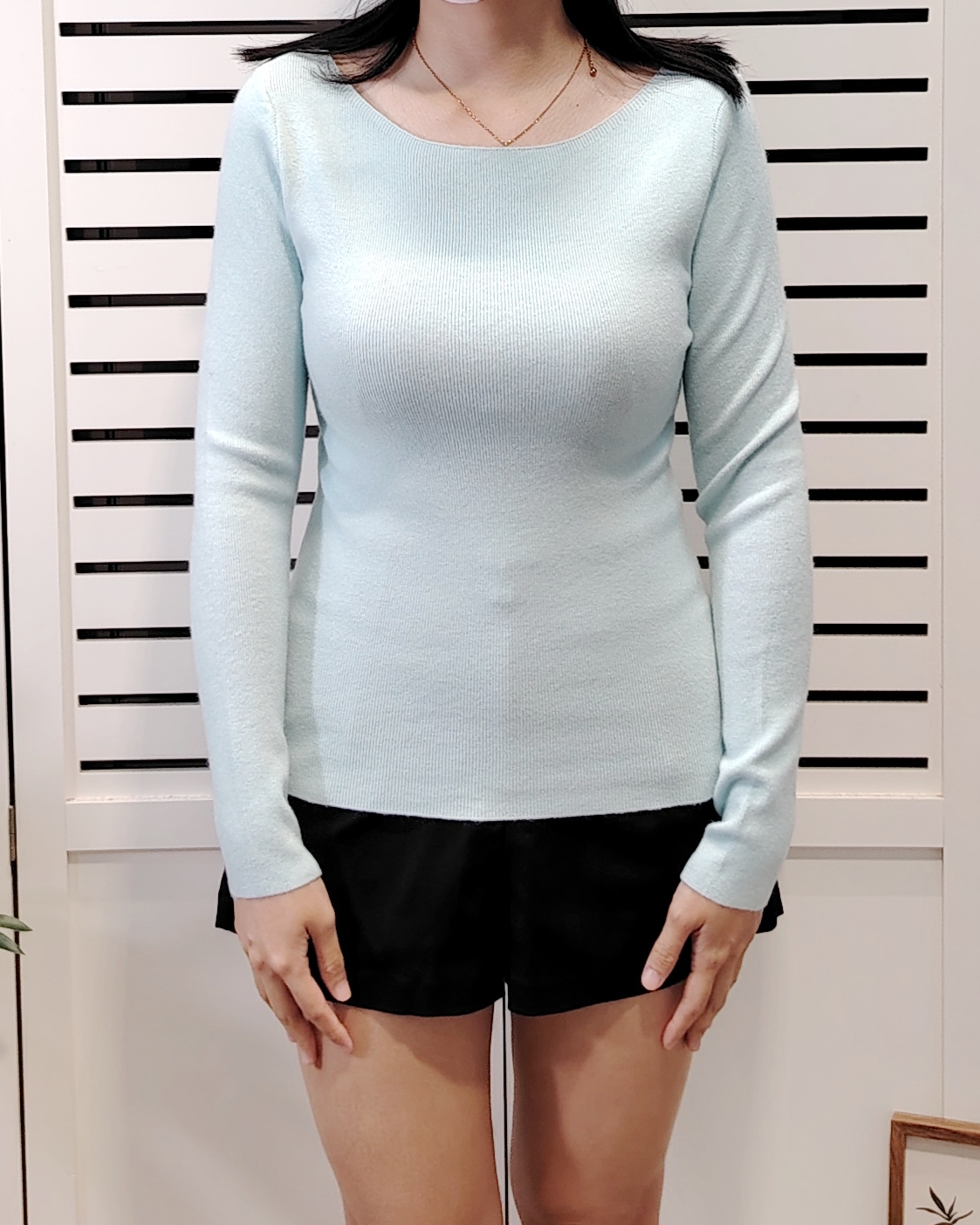 S563 Boat Collar Long Sleeve Knit Wear