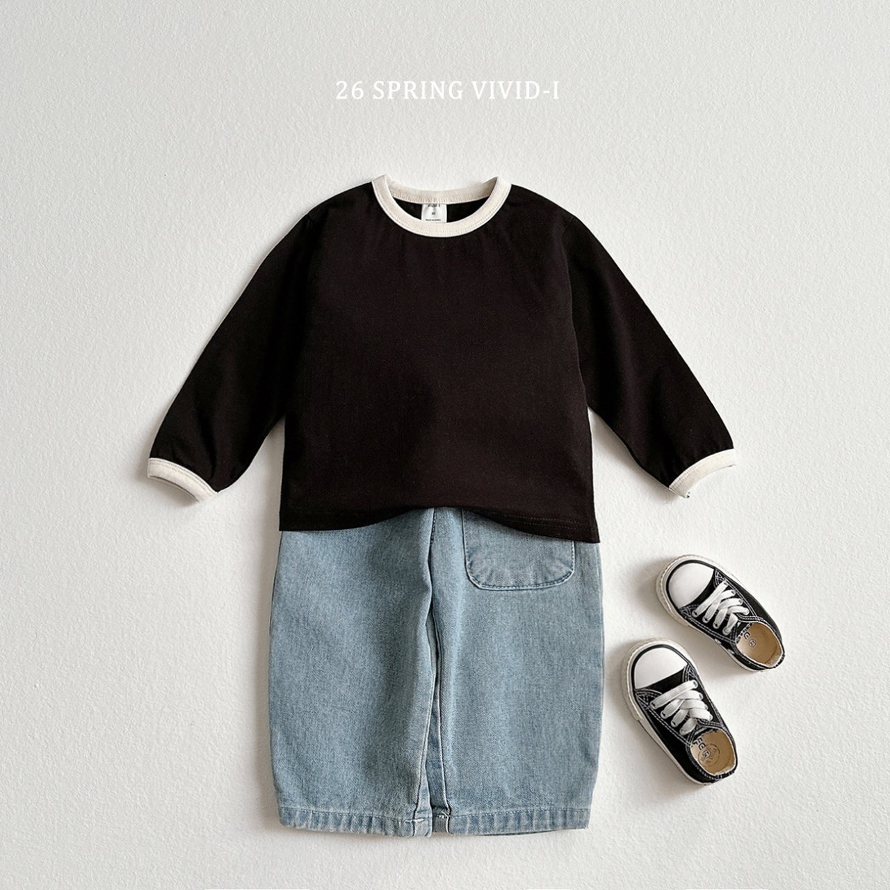 🌸預訂 韓國直送🌸🇰🇷VIVIDI三色撞色領寬鬆長袖上衣