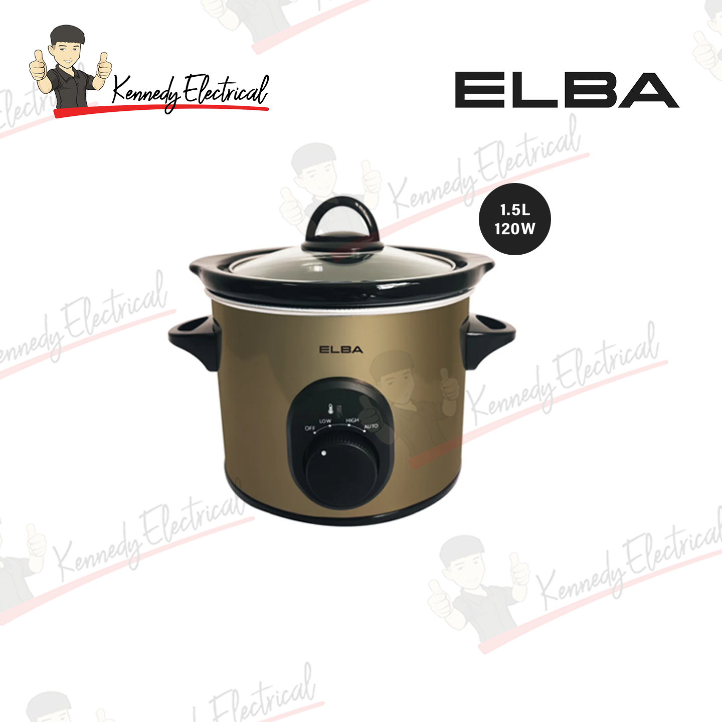 Elba 1.5L Variable Thermostat Control Slow Cooker ESC-K1568(CP)