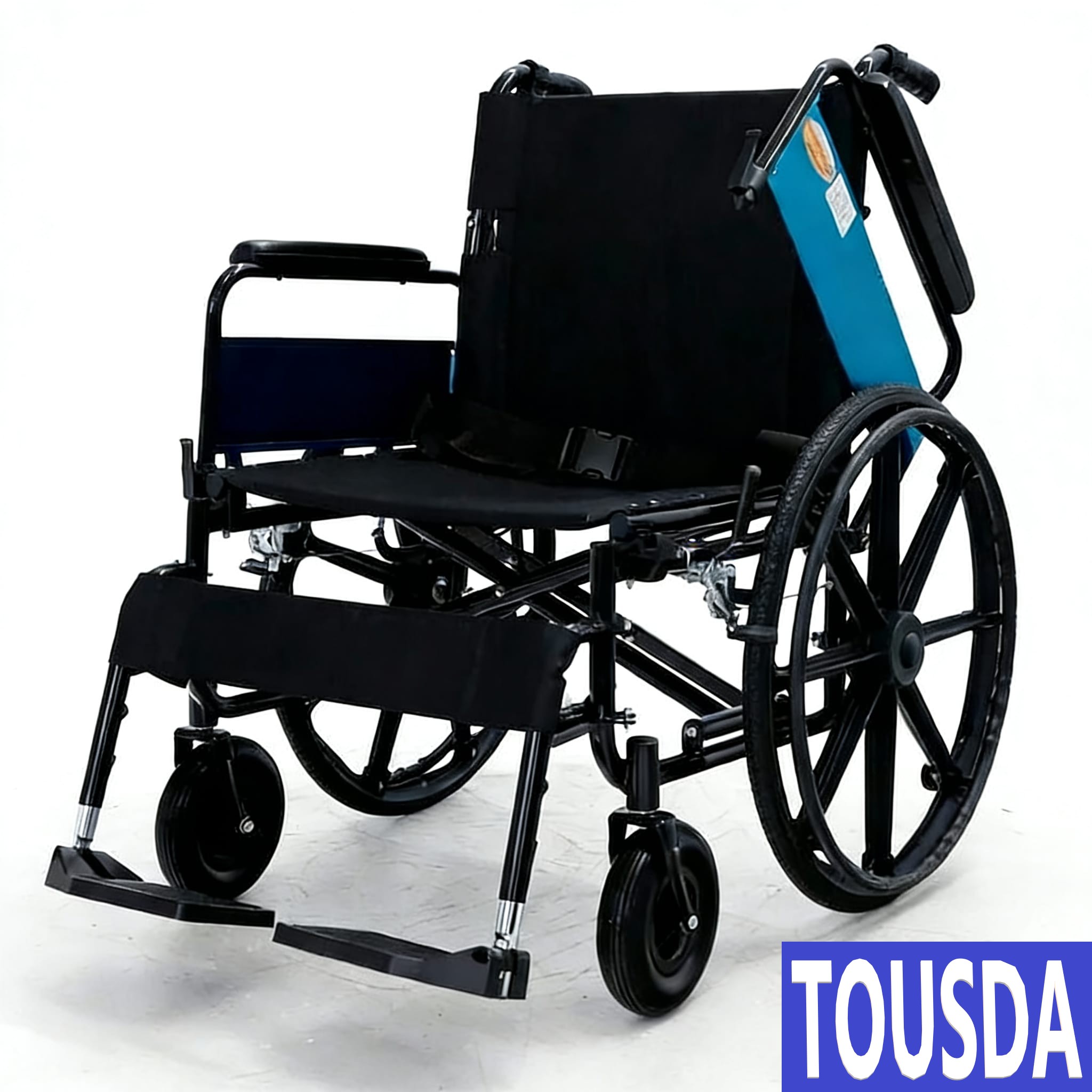 免運費  - FHL952ABJ-56  歐盟 / ISO認證-超強承重150公斤手 超闊座位 56cm 手推輪椅 - 可摺疊-24 吋後輪