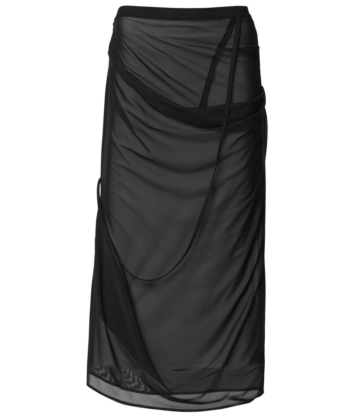 🇰🇷訂購｜FLARE UP 26SS｜Draped Mesh Layered Long Skirt 2色 