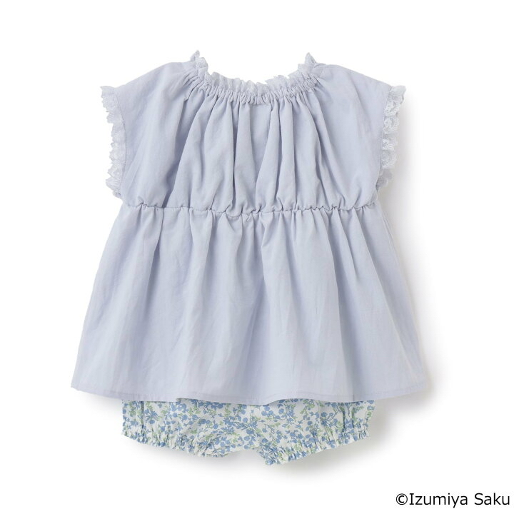 🇯🇵預訂 日本直送🇯🇵Petit Main x Izumiya Saku兩色圖案刺繡蕾絲上衣短褲套裝