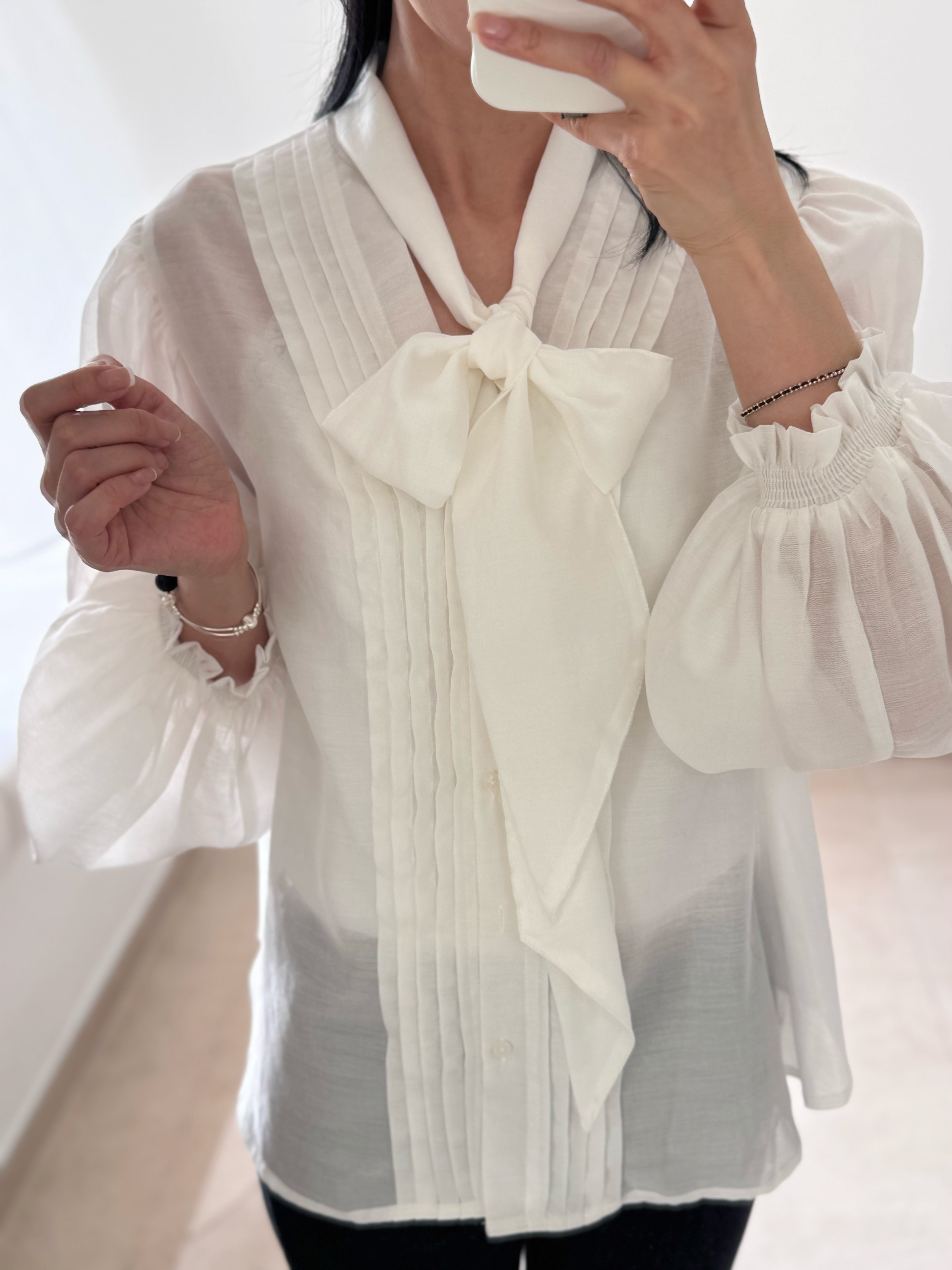 AMORA elegant tie blouse