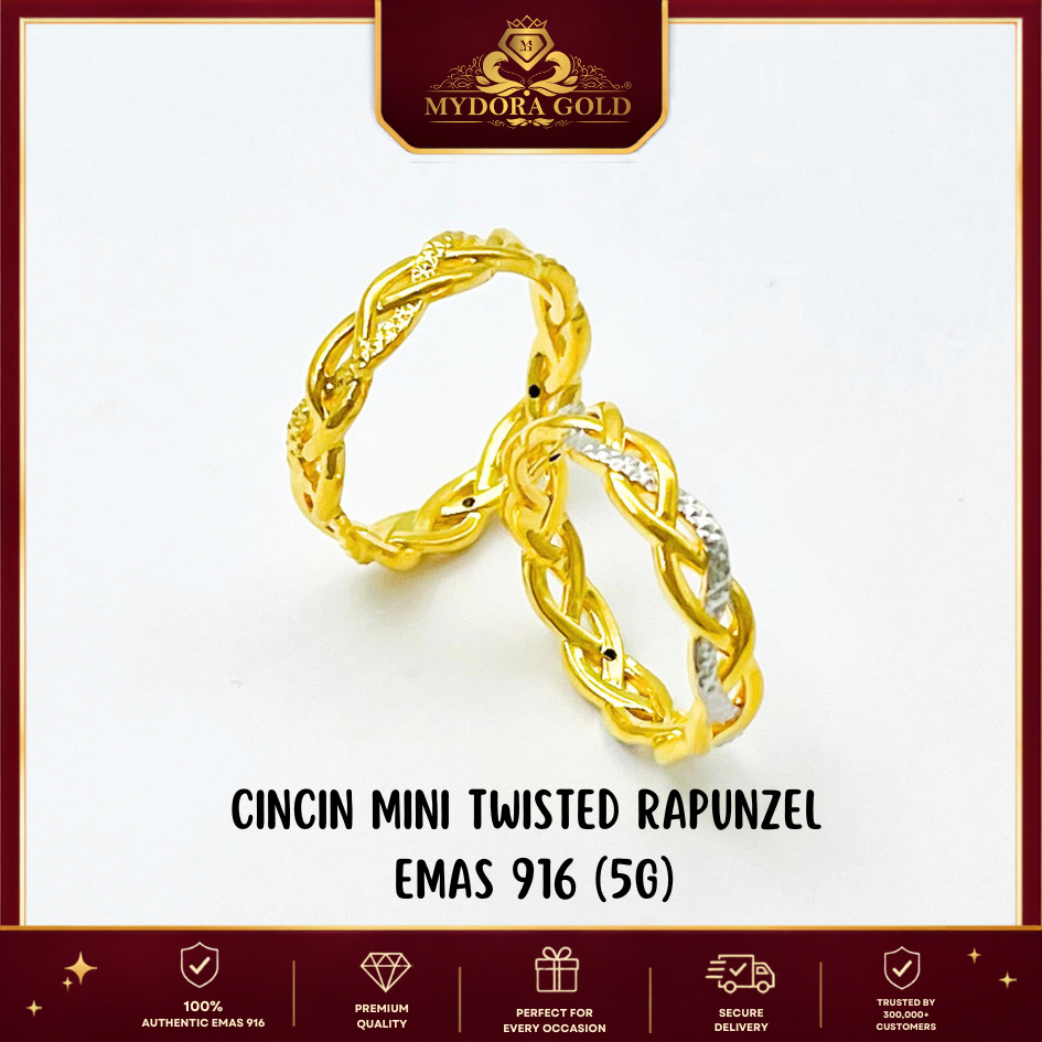 MYDORA Cincin Mini Twisted Rapunzel (5G) l EMAS 916/22K