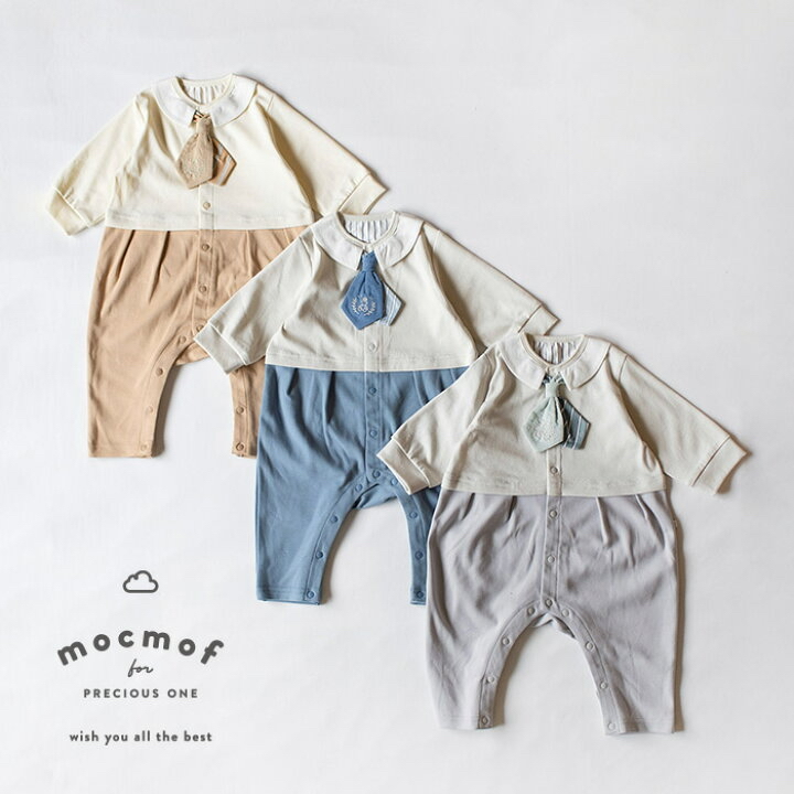 🌸預訂 日本直送🌸🇯🇵Mocmof三色假兩件小熊刺繡領巾禮服長袖連身服