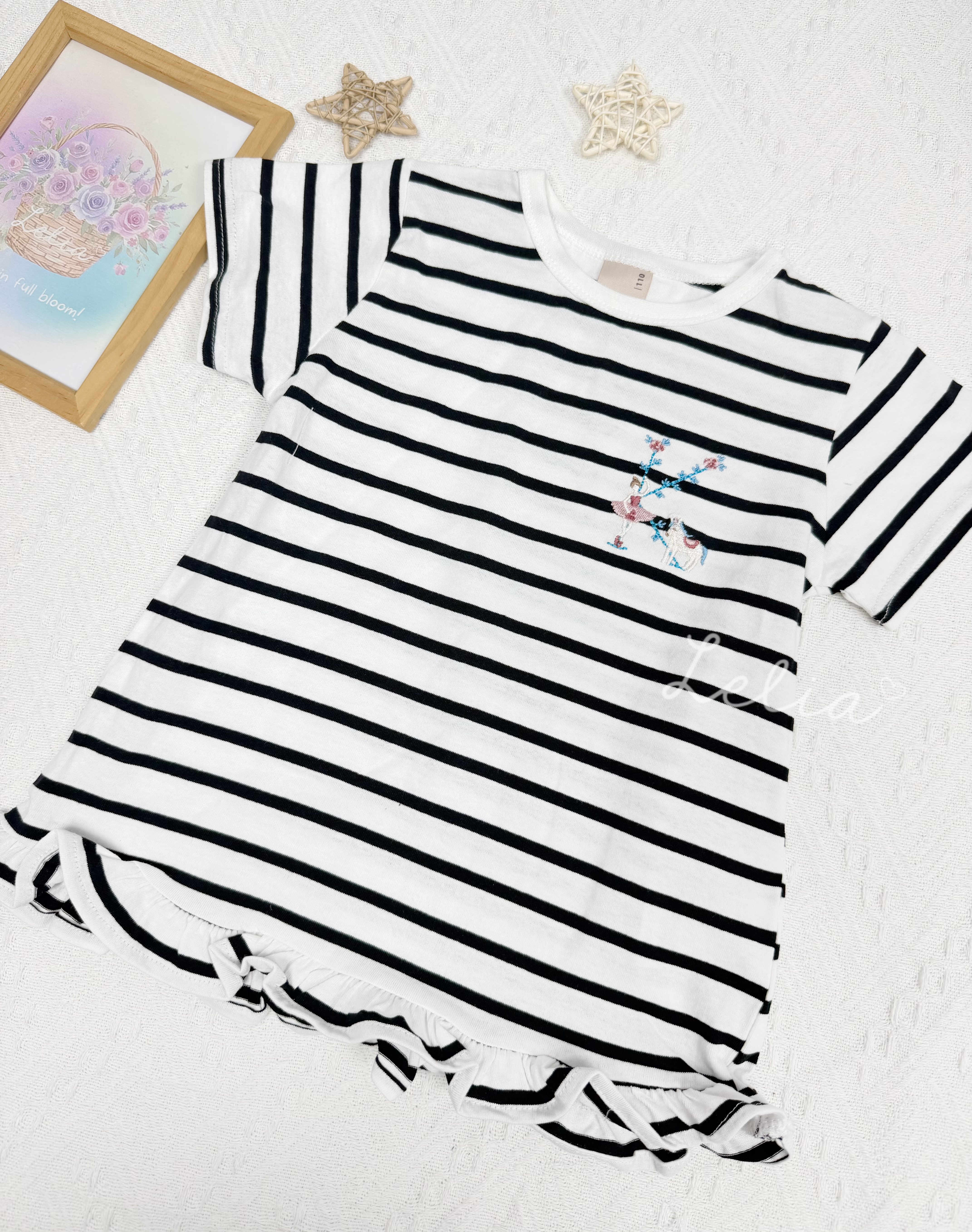 ▫️現貨▫️PetitMain黑白間條上衣