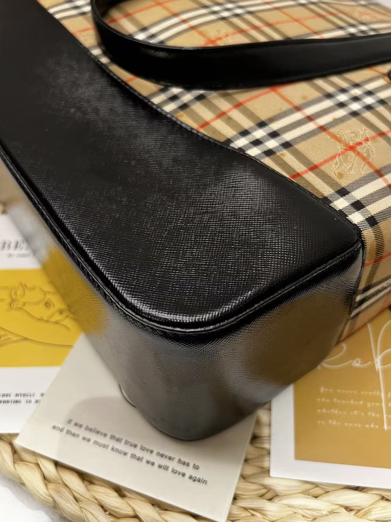 Burberry Vintage Haymarket Check Tote