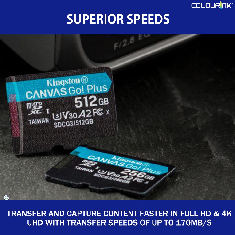 Kingston Canvas Go Plus SDCG3 micro sd memory card 170MB/s Class 10 4K Video Camera IP Camera 64GB 128GB 256GB 512GB