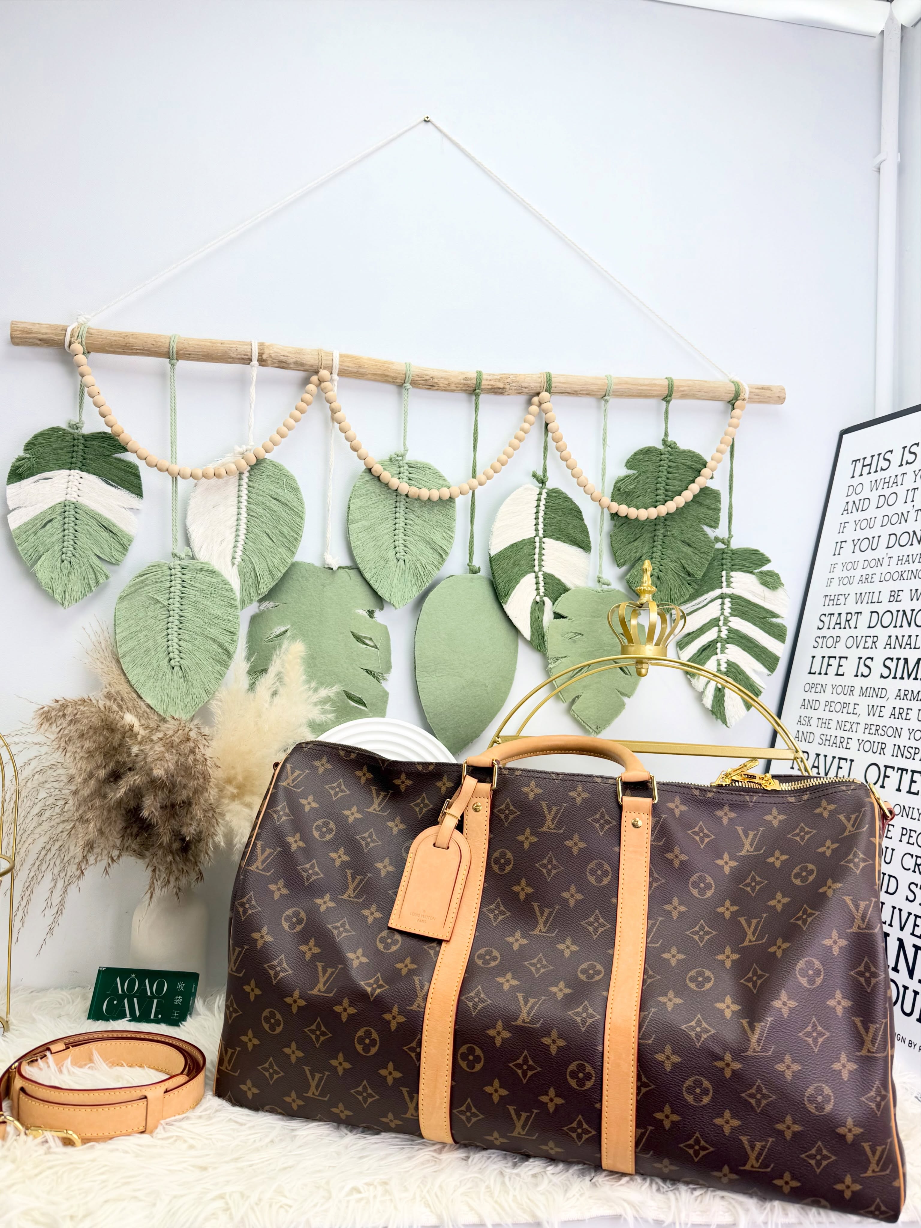 Lv👜 PRE OWNED 🛍️啡色老花keepall 50 🤎