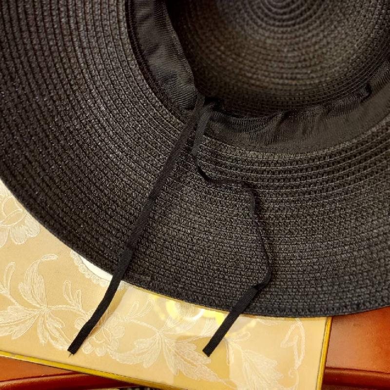 Hepburn Style Elegant Black Wide Brim Summer Hat(MT906)