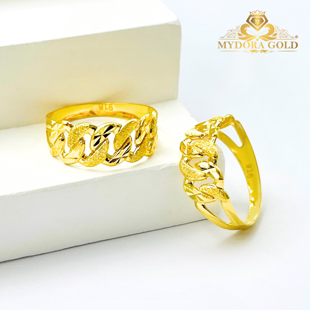 MYDORA Cincin Stamping Kait Pahat Pasir l EMAS 916/22K
