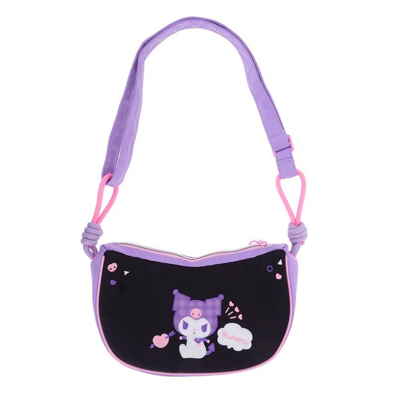 Kuromi 雙面繡花粗繩斜揹袋(9-8593-1)