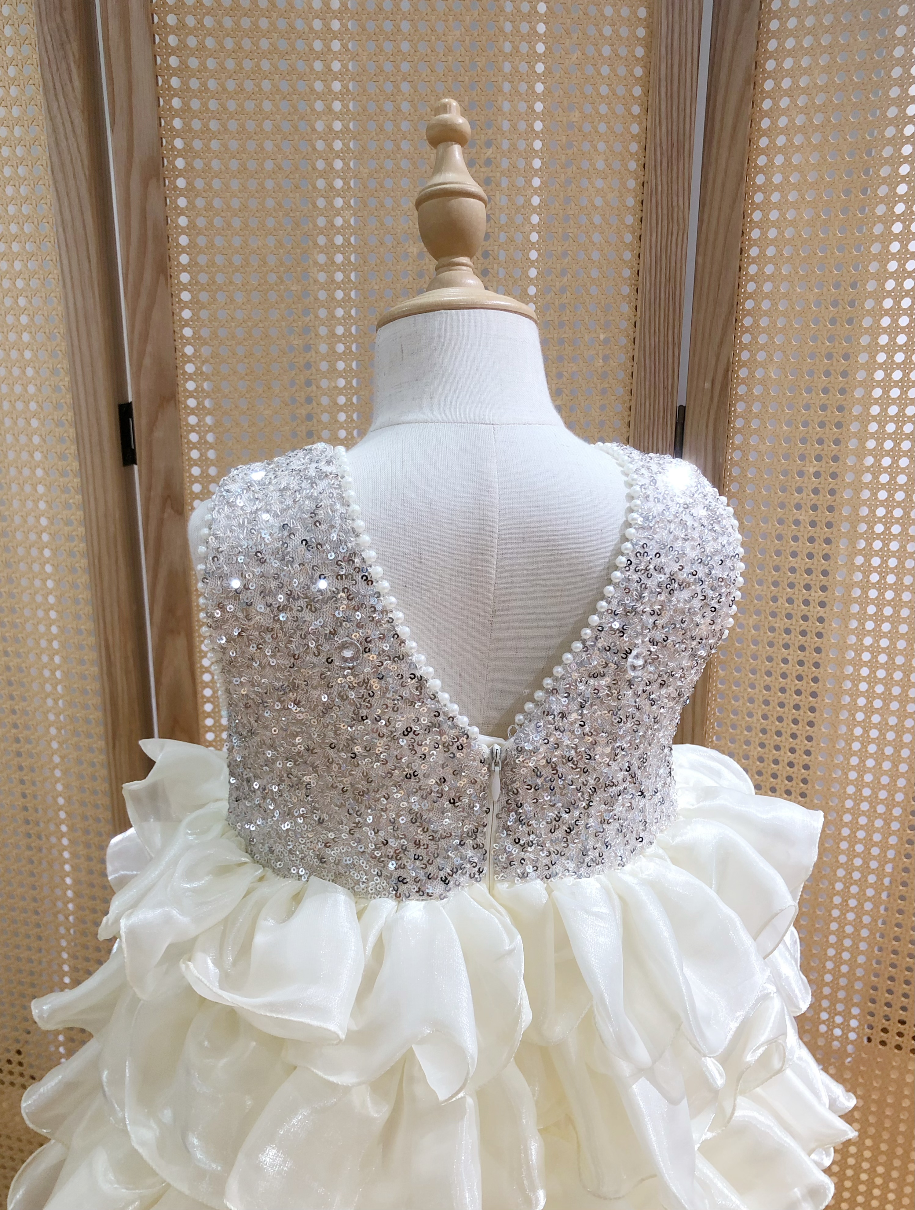 Elegant Girls' Sparkly Ruffle Dress 