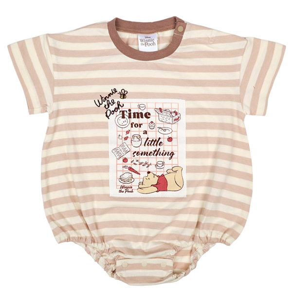 🇯🇵預訂 日本直送🇯🇵Winnie the pooh小熊維尼貼花條紋短袖包屁衣