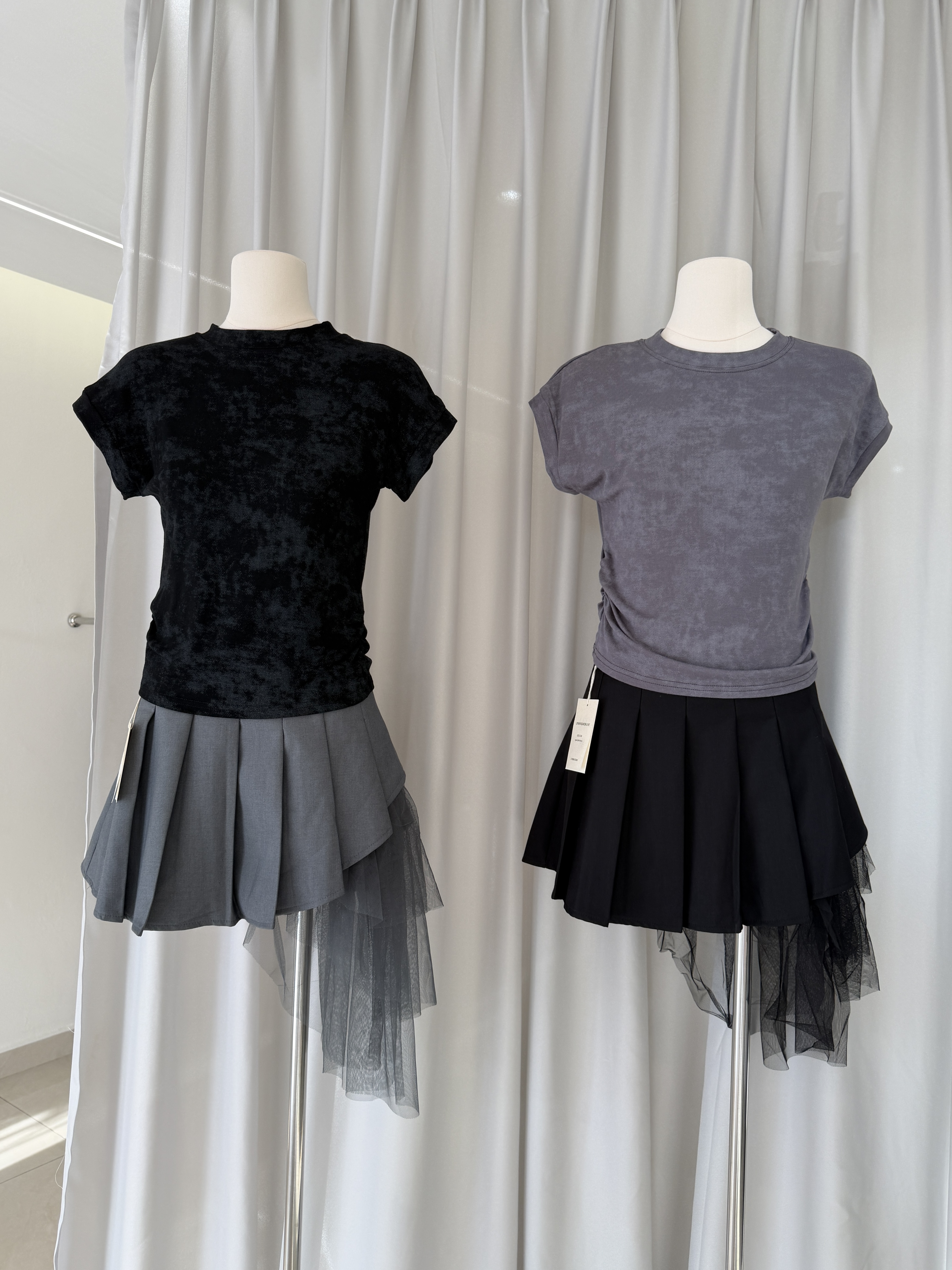 6548 爆款扎染风收腰短袖