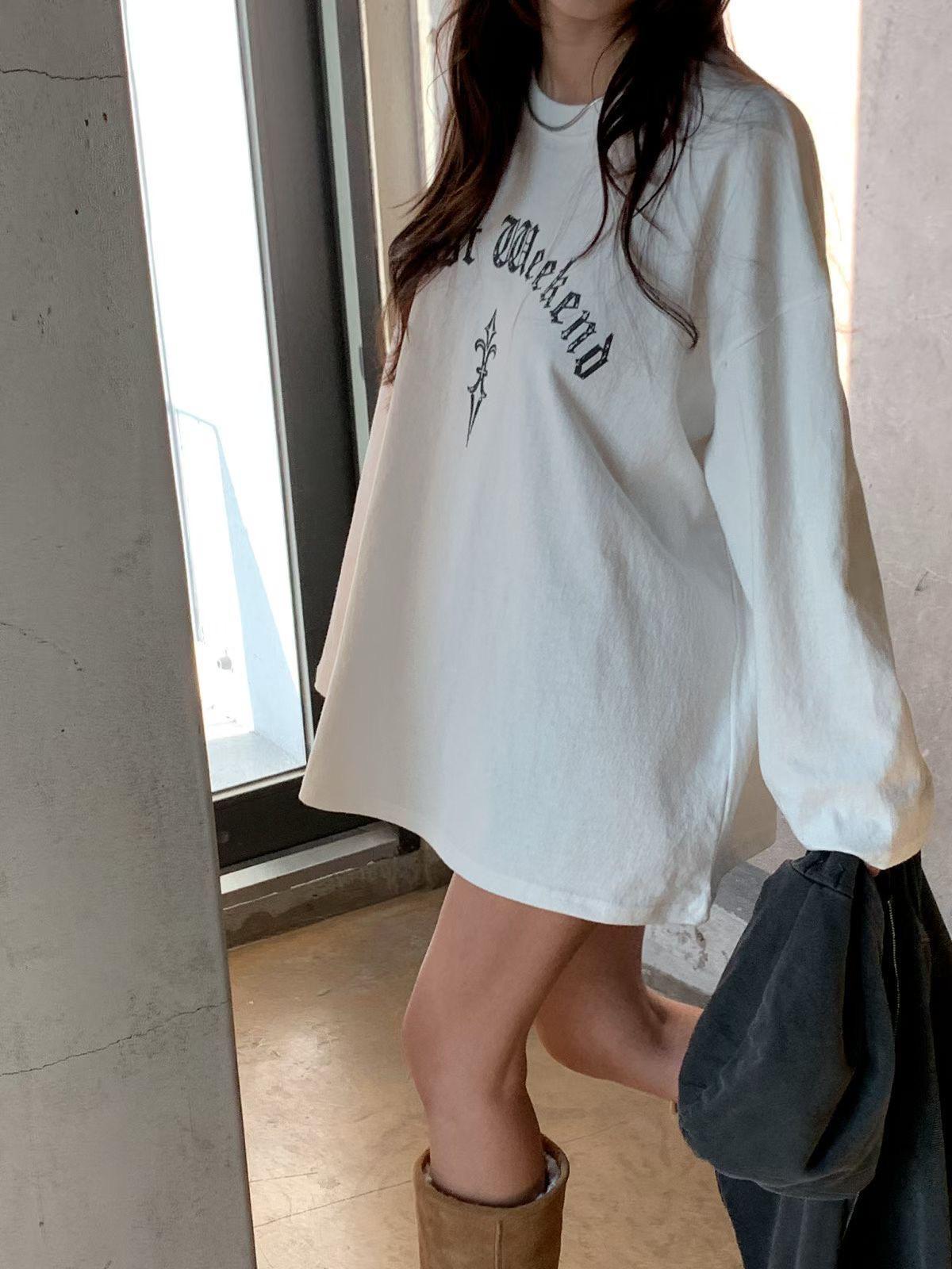 G03 洗水棉print 長Tee