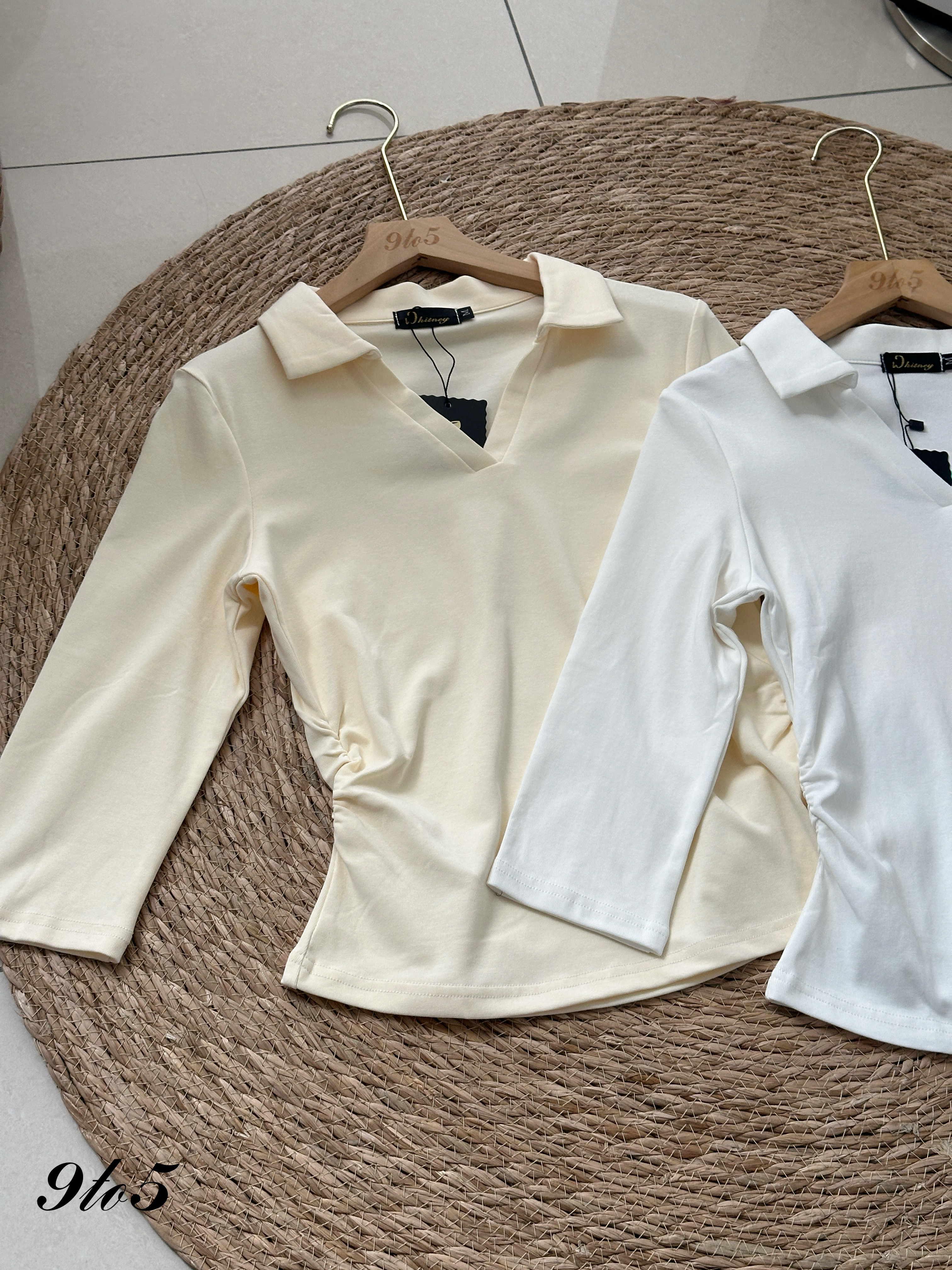 T4102 V Neck Half Sleeve Polo Tee - 4 Colors