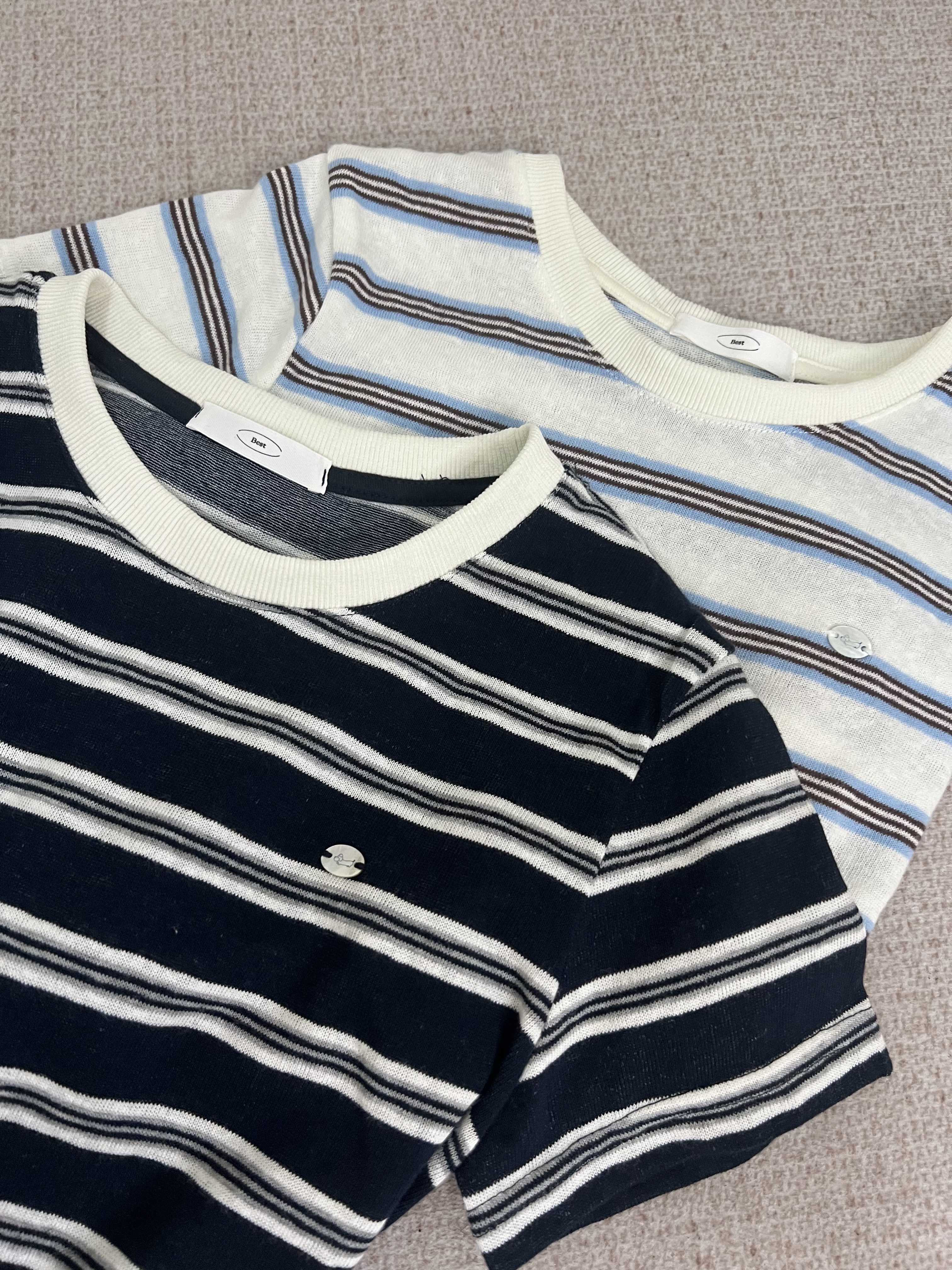 橫間條紋Tee（兩色）