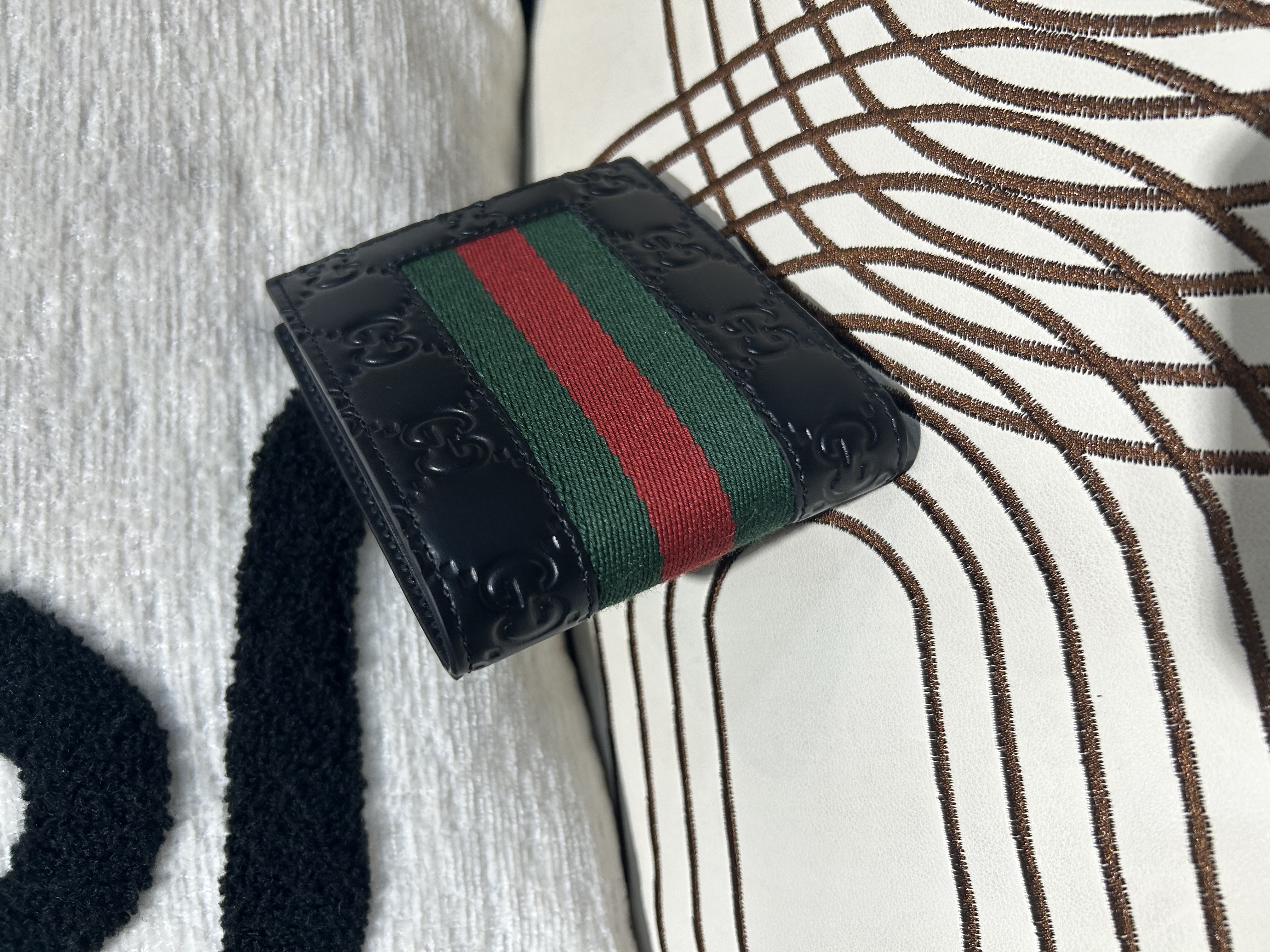 未使用品 Gucci Short Wallet Black Calfskin GG Supreme 408827 100%Authentic, Unused未使用品 ☑️Dust bag☑️Box