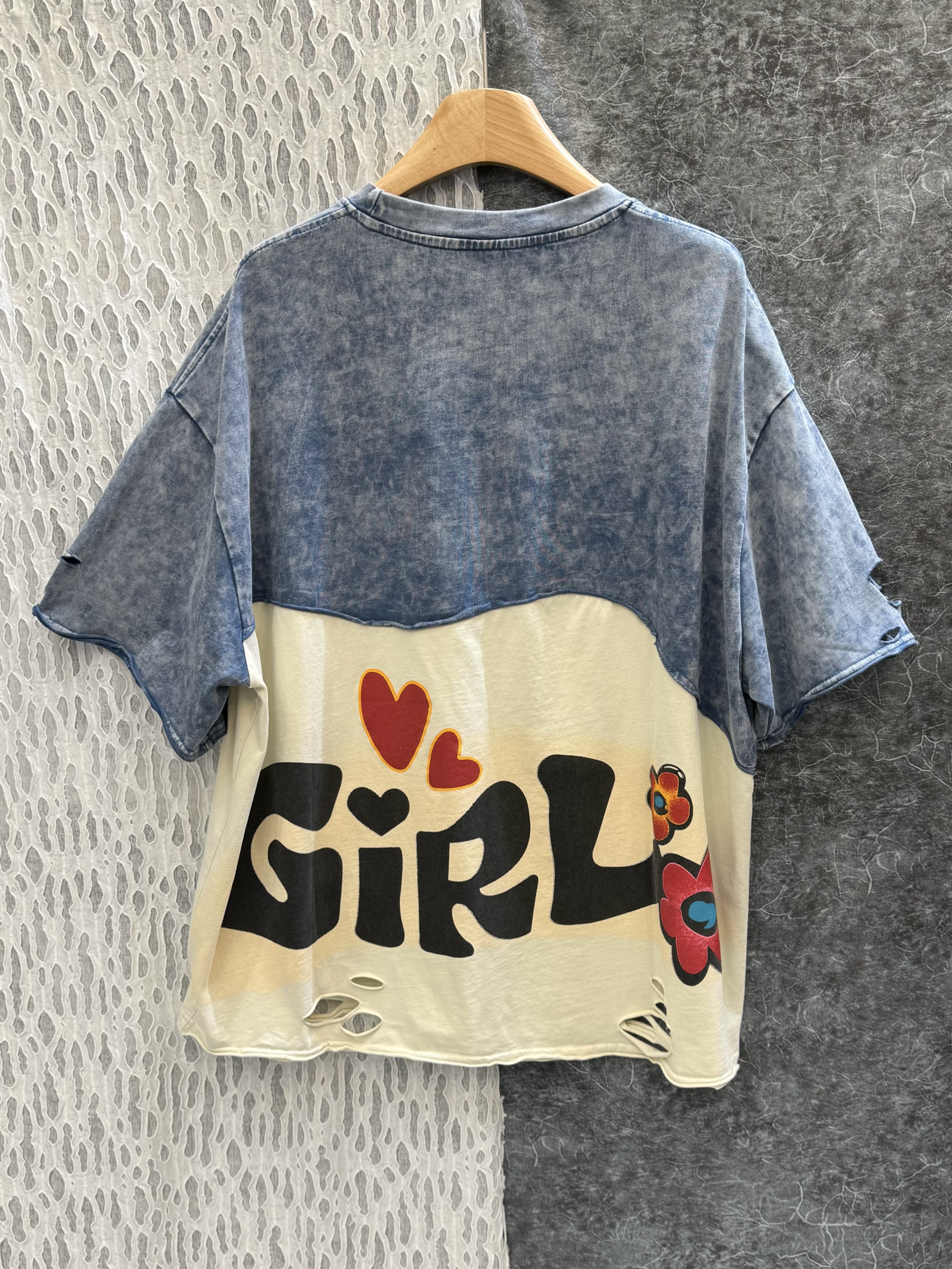 大耳女孩拼接T