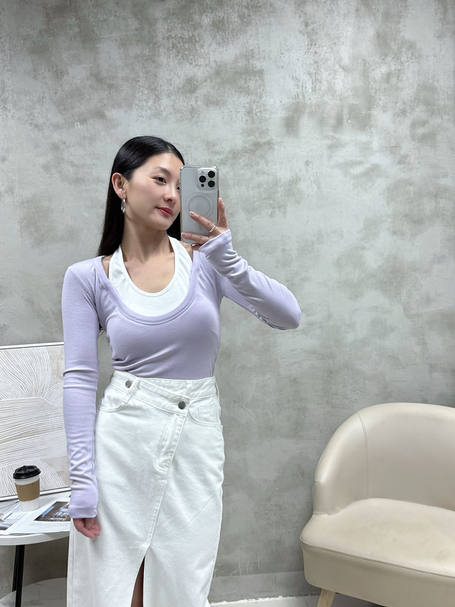 C06 假兩件拼色Top