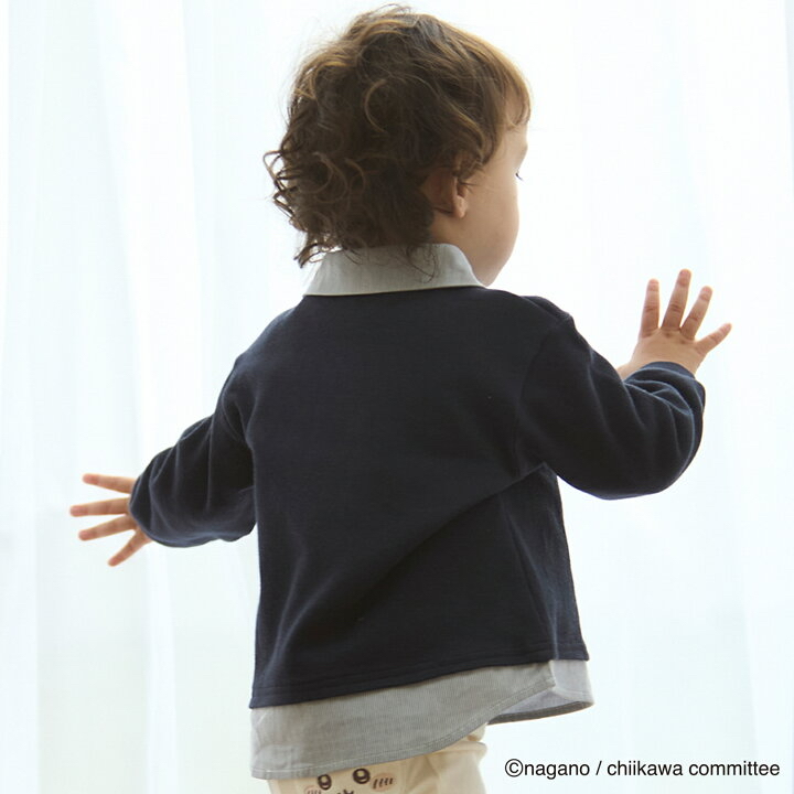 🇯🇵預訂 日本直送🇯🇵 Petit Main x Chiikawa系列兩色人物刺繡貼花企領長袖上衣