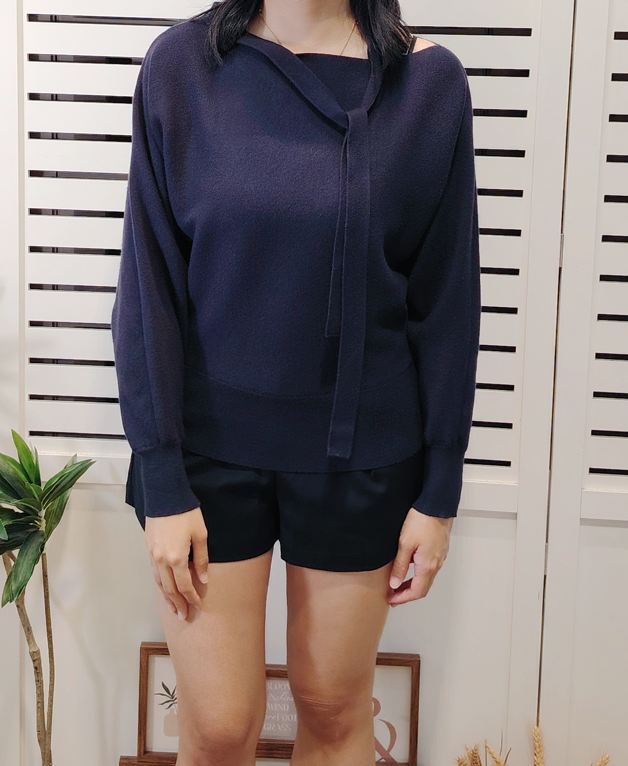 S808 Off Shoulder Bat Sleeve Knit Wear