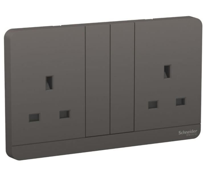 Schneider 施耐德 奐尚 13A 兩位連保護門有掣插座 E83T25_WG_C5