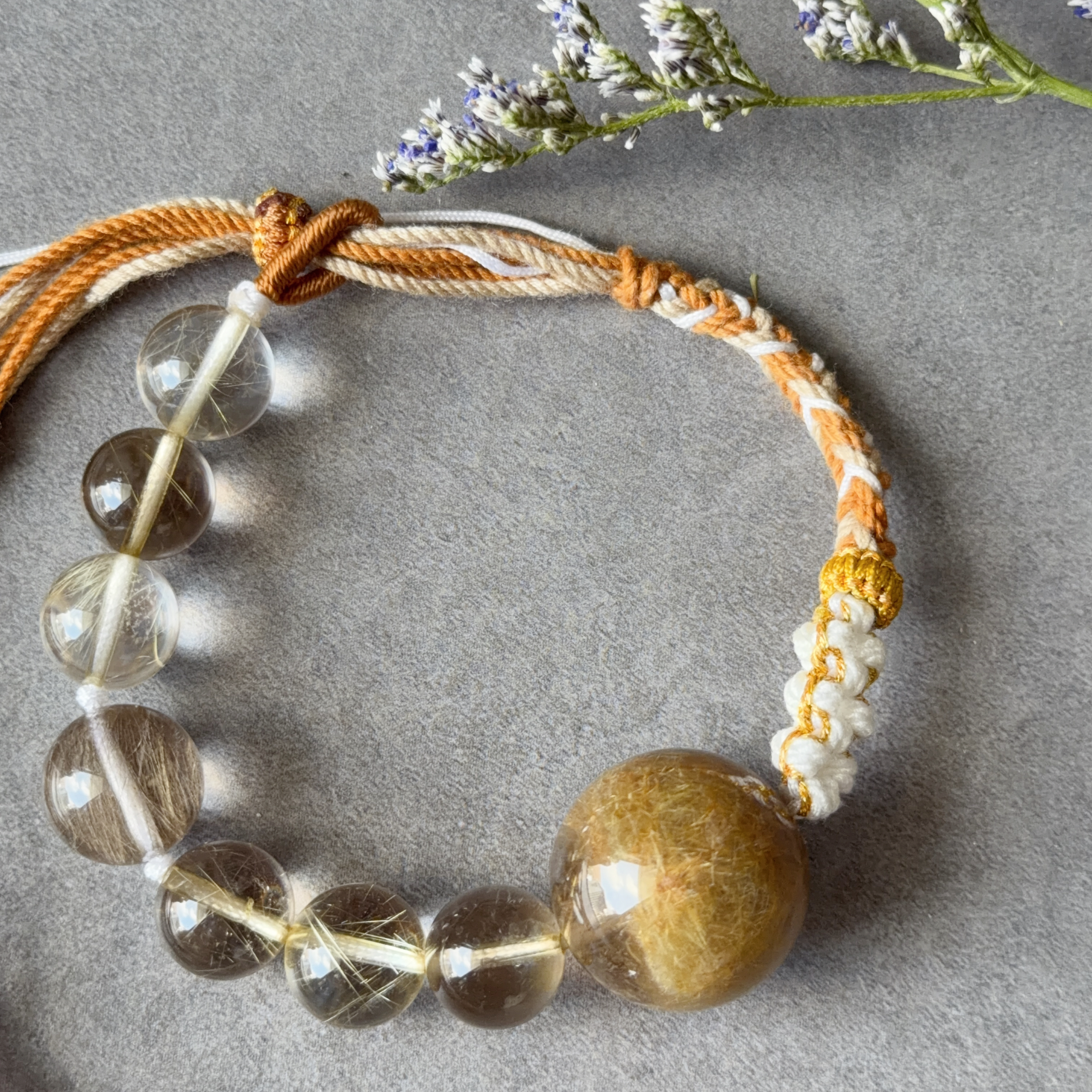 金髮晶+銀髮晶襯手绳