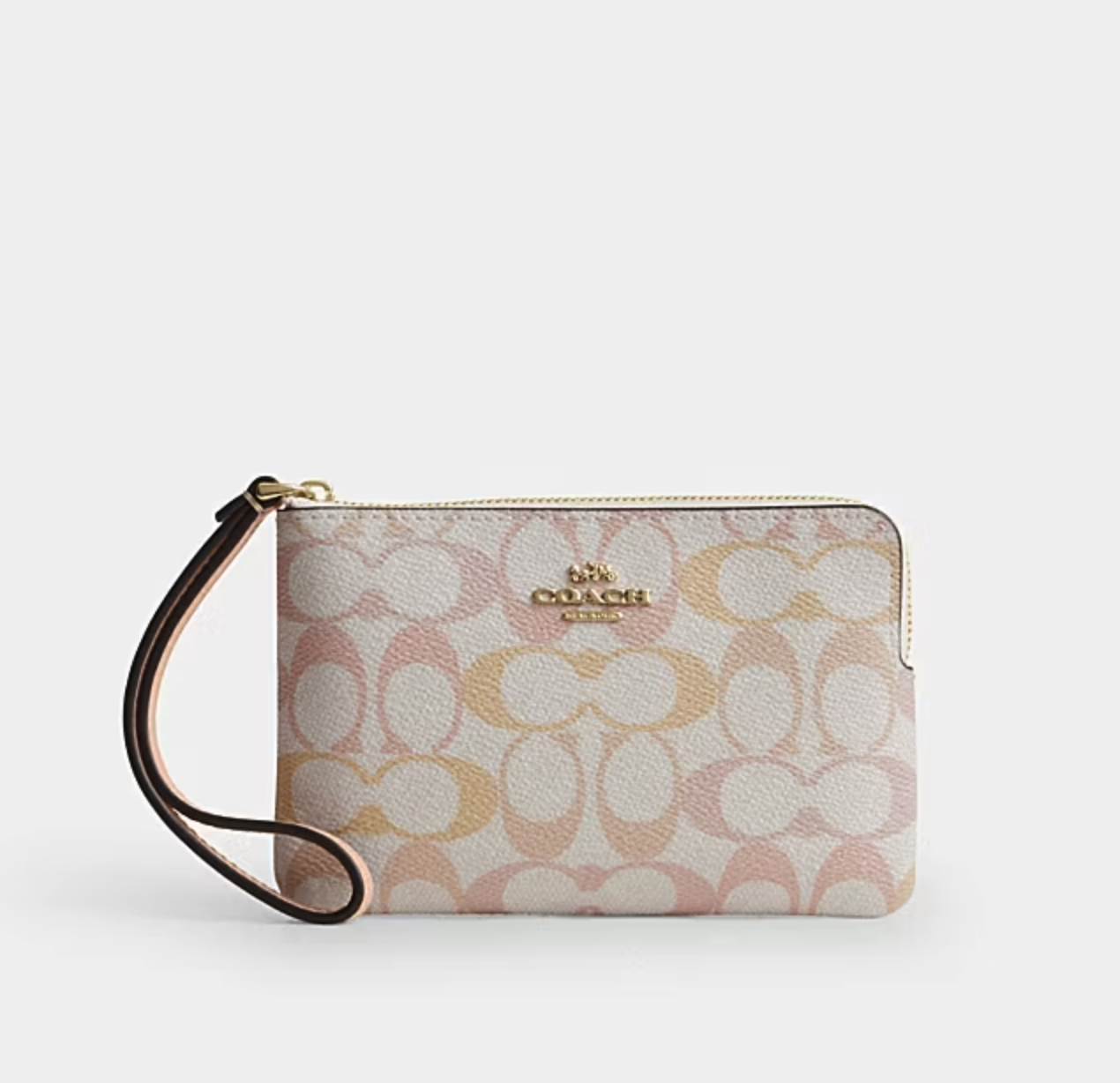 COACH Corner zip wristlet with quilting