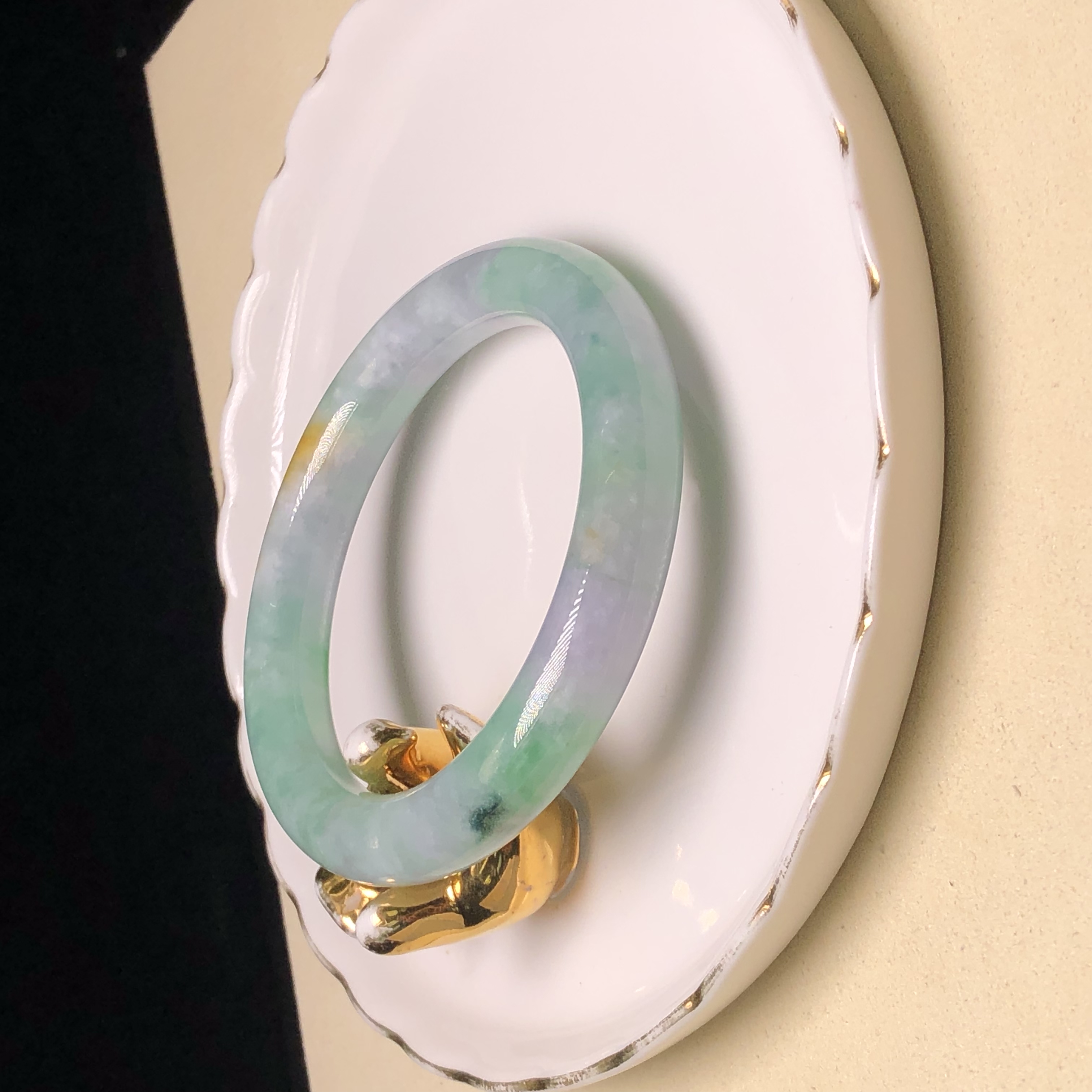 C06320 黃加綠圓鐲55mm