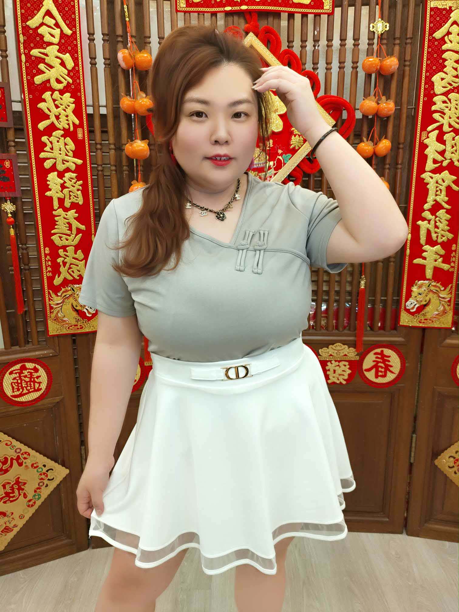 NFC03 TW#5268 潮V领盘扣款上衣