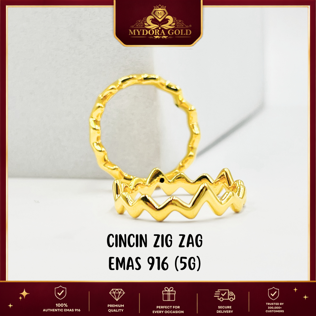 MYDORA Cincin Zig Zag (5G) l EMAS 916/22K