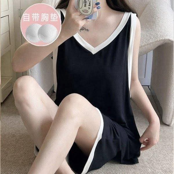 2套$68。4色選擇。🌸【自帶胸墊家居兩件套】🌸