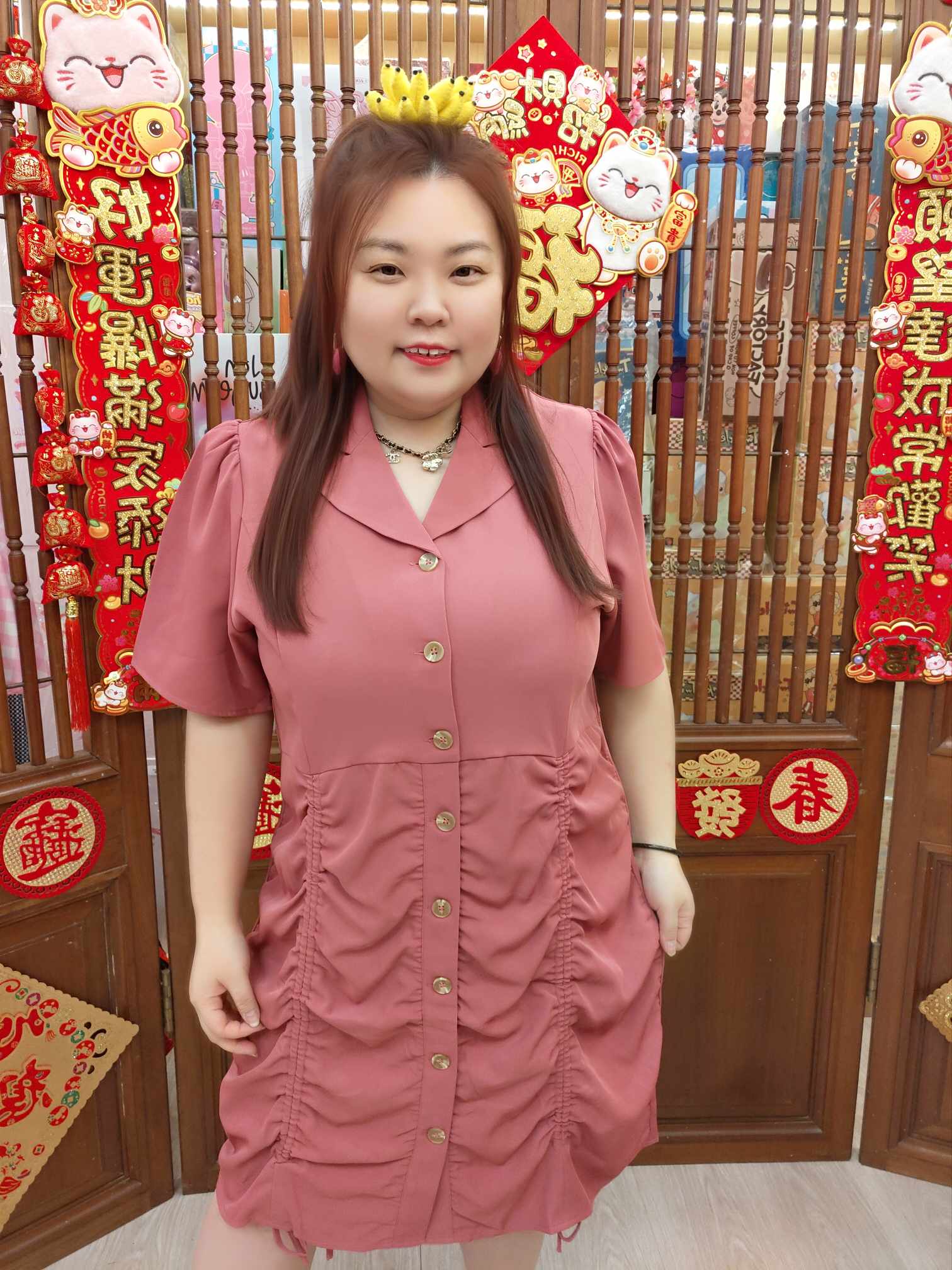 NBB03 BE#281874 排扣可束裙摆设计连衣裙