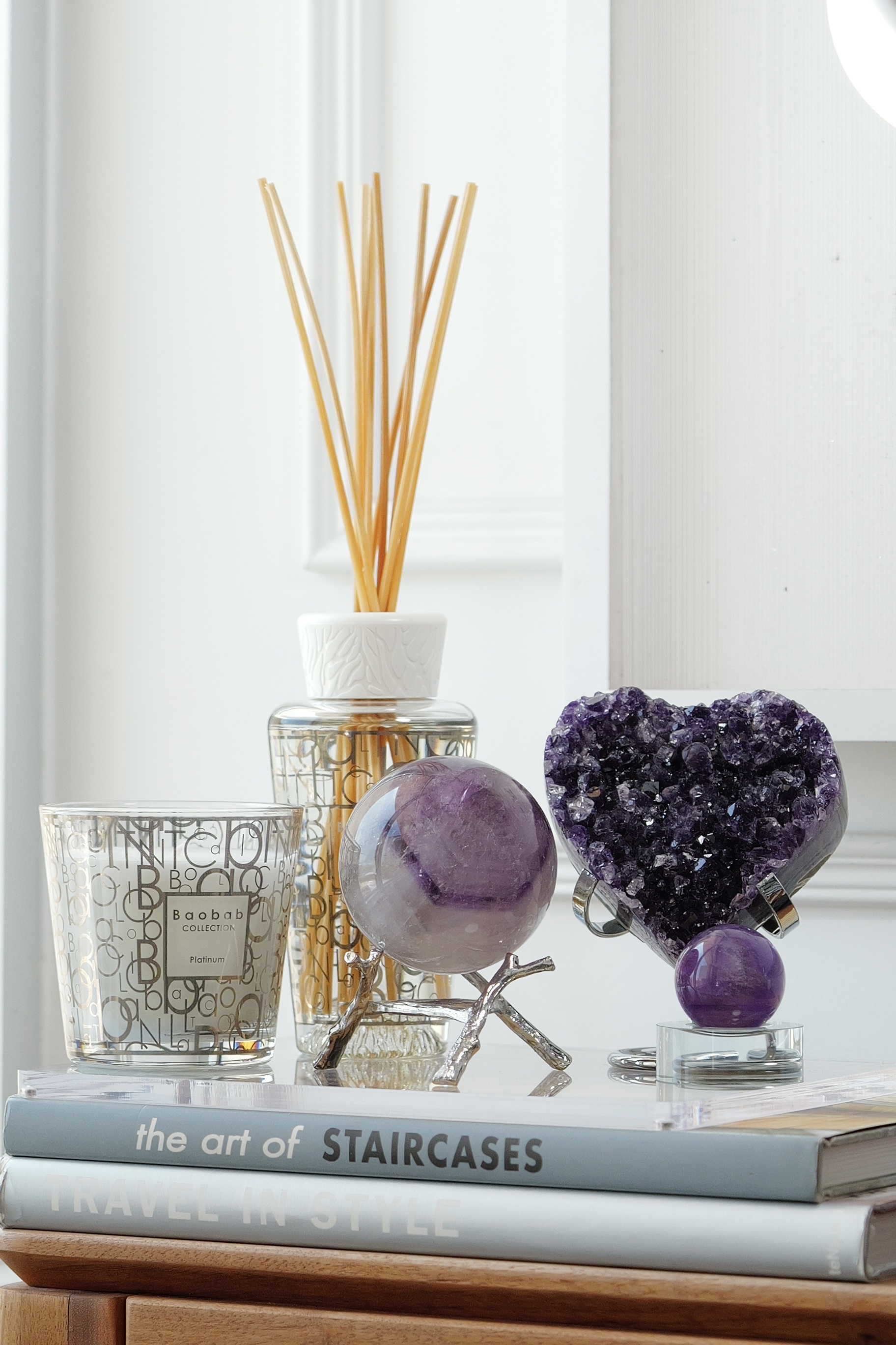 ༒ 7.4cm千層紋紫白雙色水晶球༒ AM.a081C19G5ss-RA26*7SA