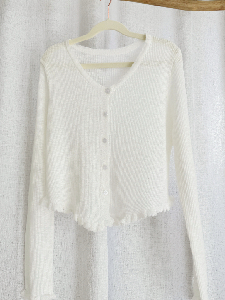 夏日简约木耳边薄外套