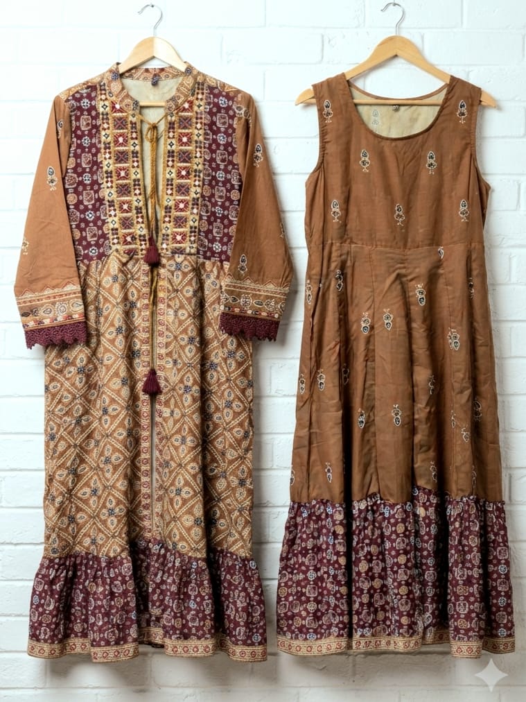 印度刺繡印花背心裙連外套套裝
