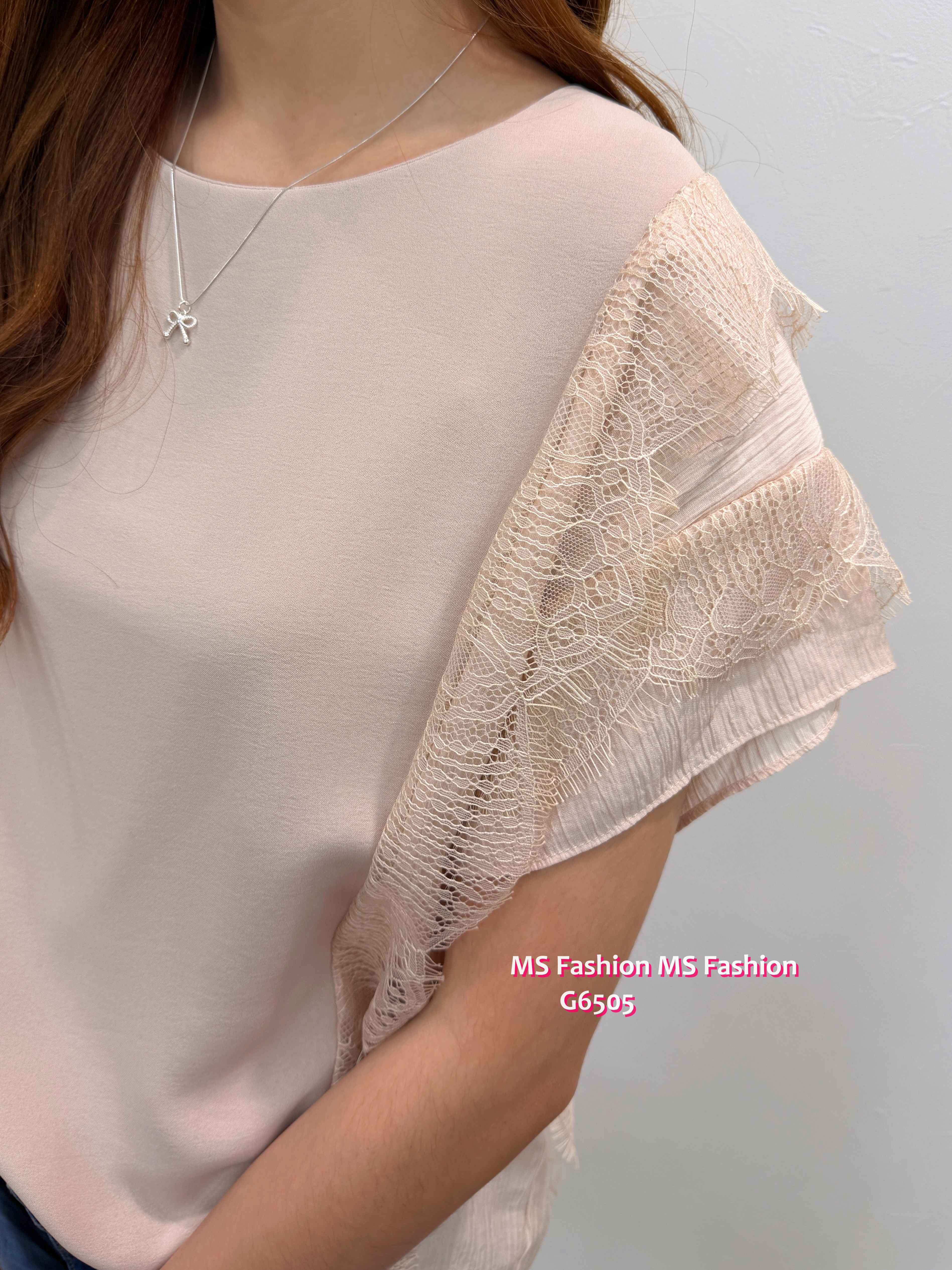 G6505 靚料拼lace top