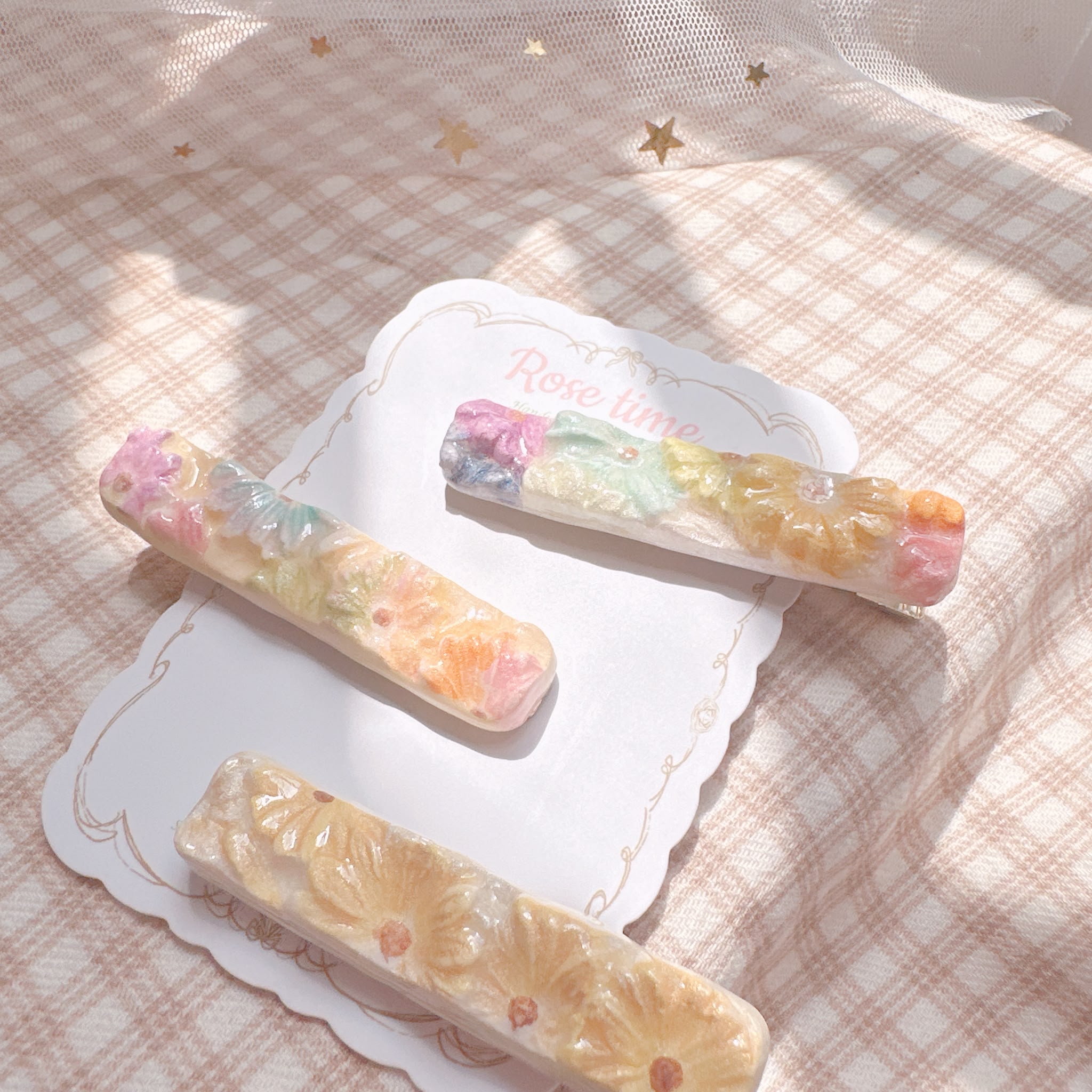 手繪浮雕雛菊🌼髮夾