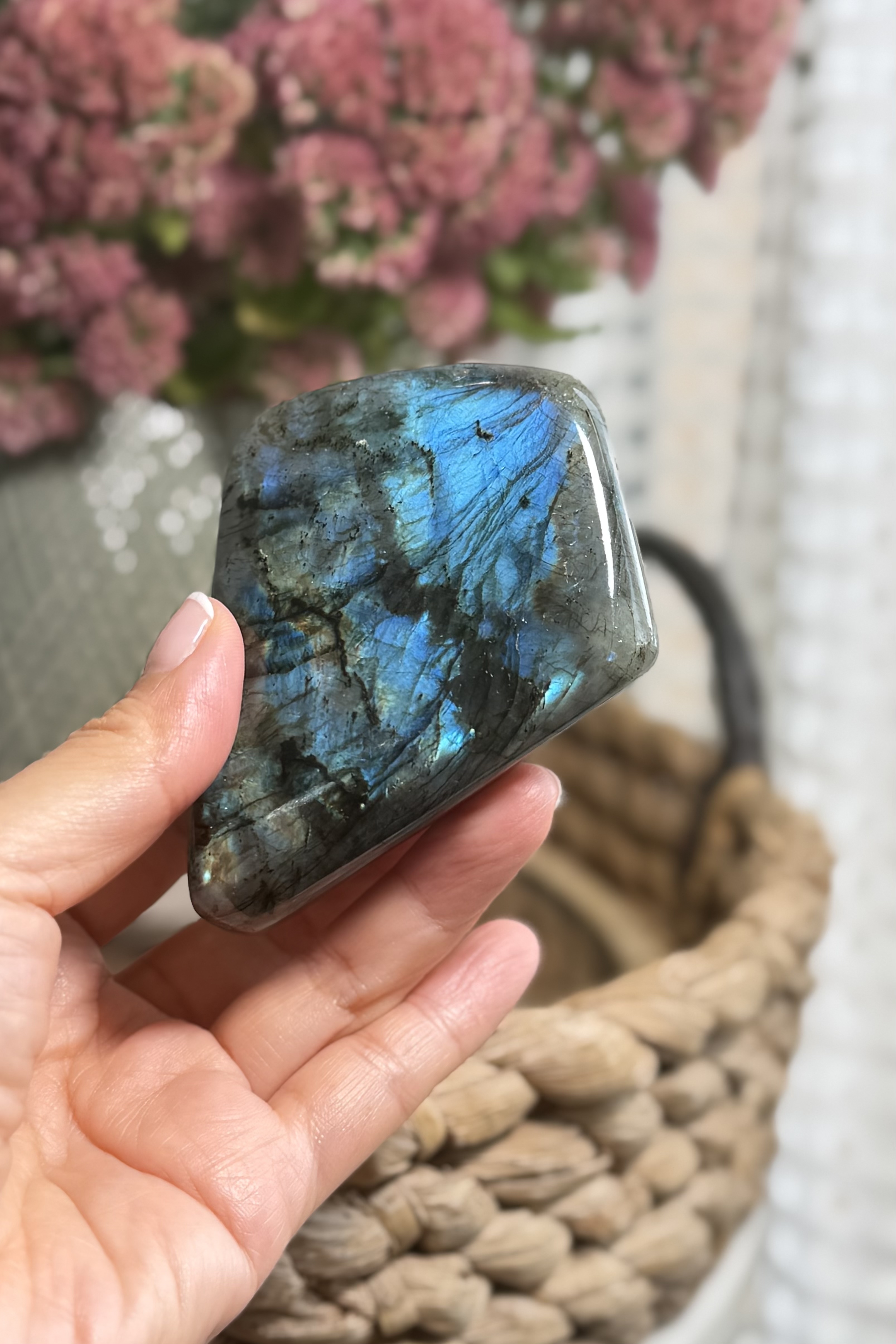 ༒9.3cm幻彩光拉長石擺件༒ LA.0486C5-RA28*3NJ