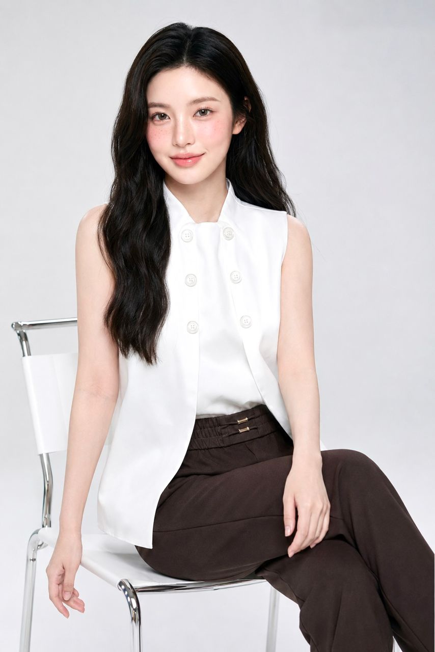 3194 Aveline Button Vest Top