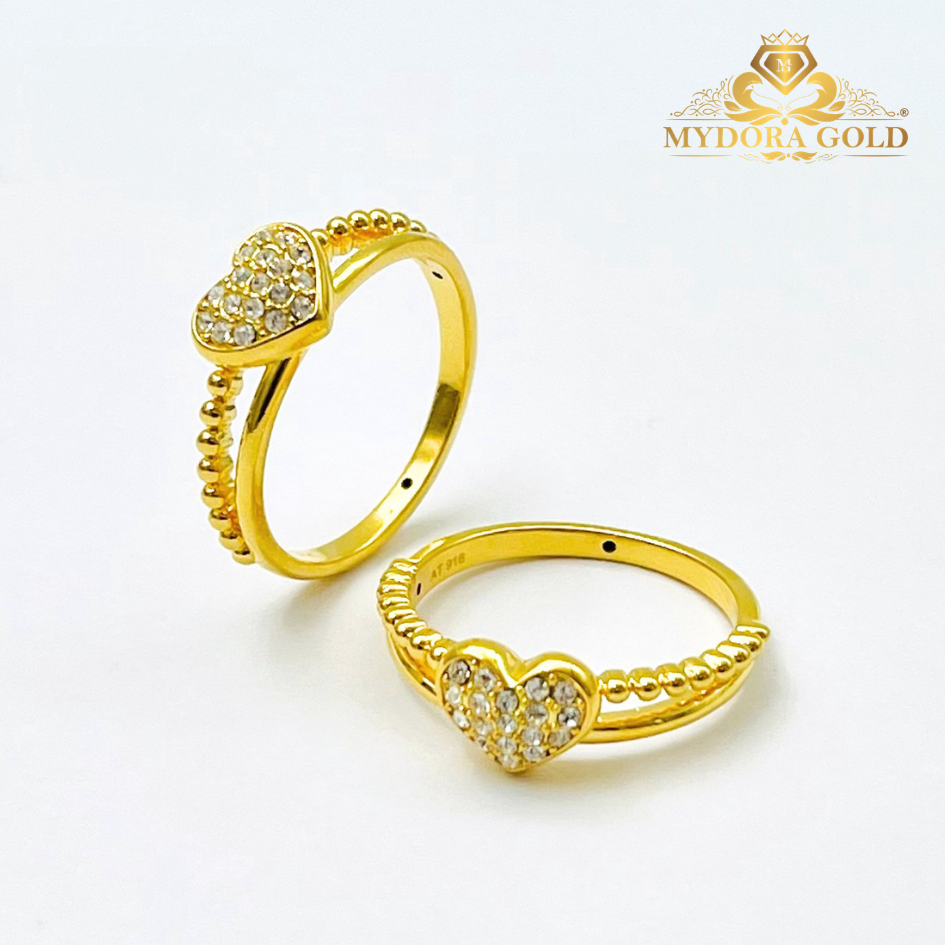 MYDORA Cincin CZ Love Minimalist (5G) l EMAS 916/22K