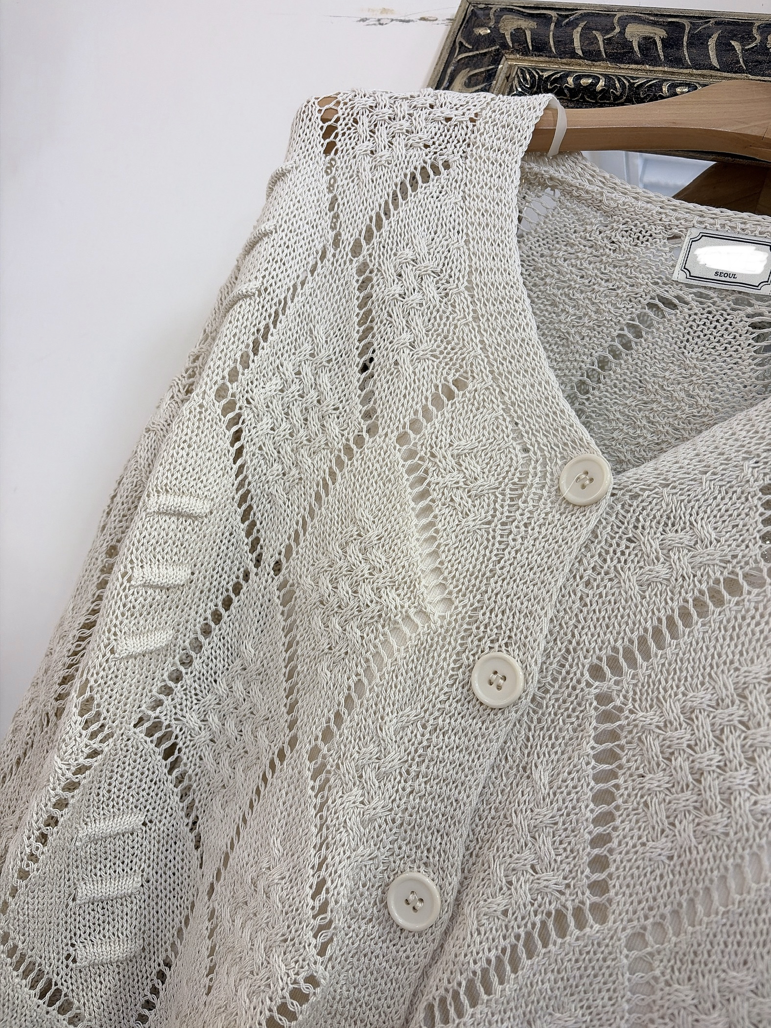 菱格通花暗紋精緻Cardigan