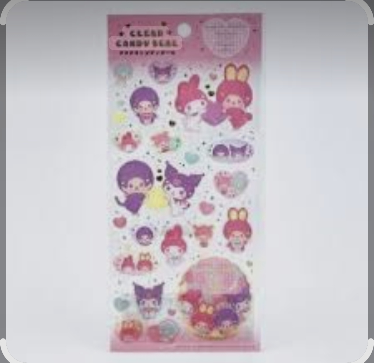 Monchhichi x Sanrio 角色透明糖果貼紙 My Melody & Kuromi