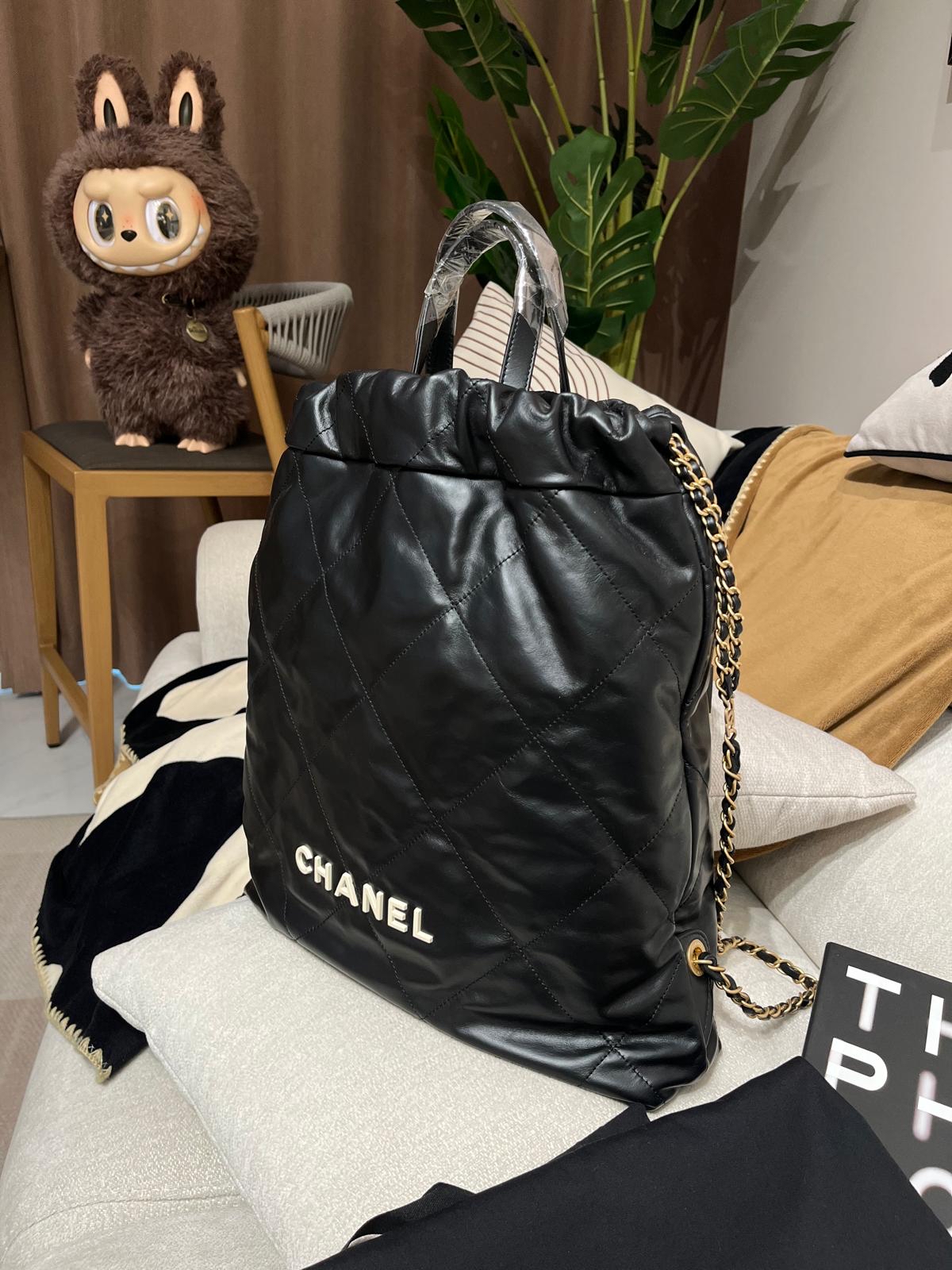 Chanel 22 backpack Large 黑色牛皮 100%Authentic ,98%new ✅晶片✅塵袋